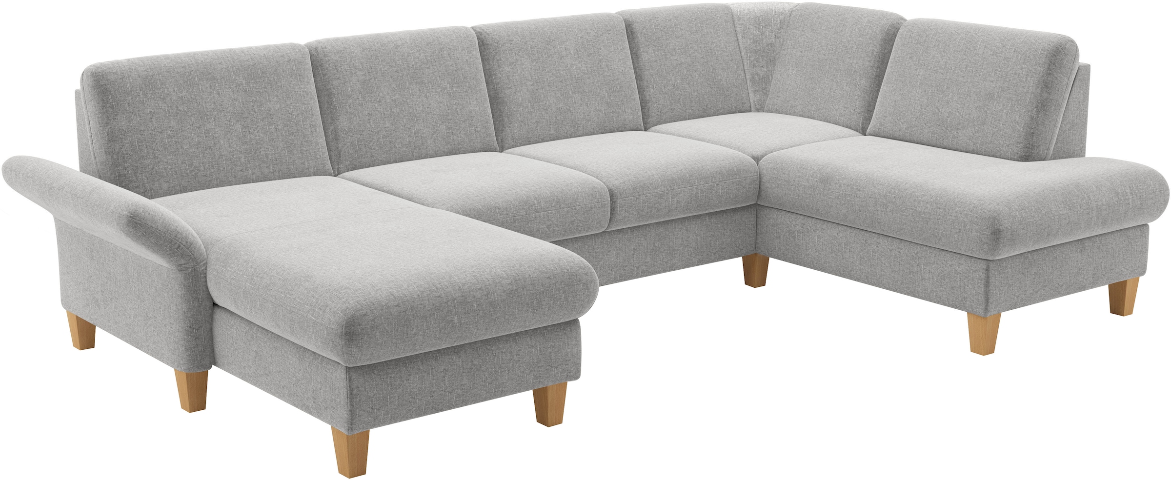 Home affaire Wohnlandschaft »Rochelle, U-Form«, optional mit Armteilverstellung, mit Bettfunktion & Bettkasten