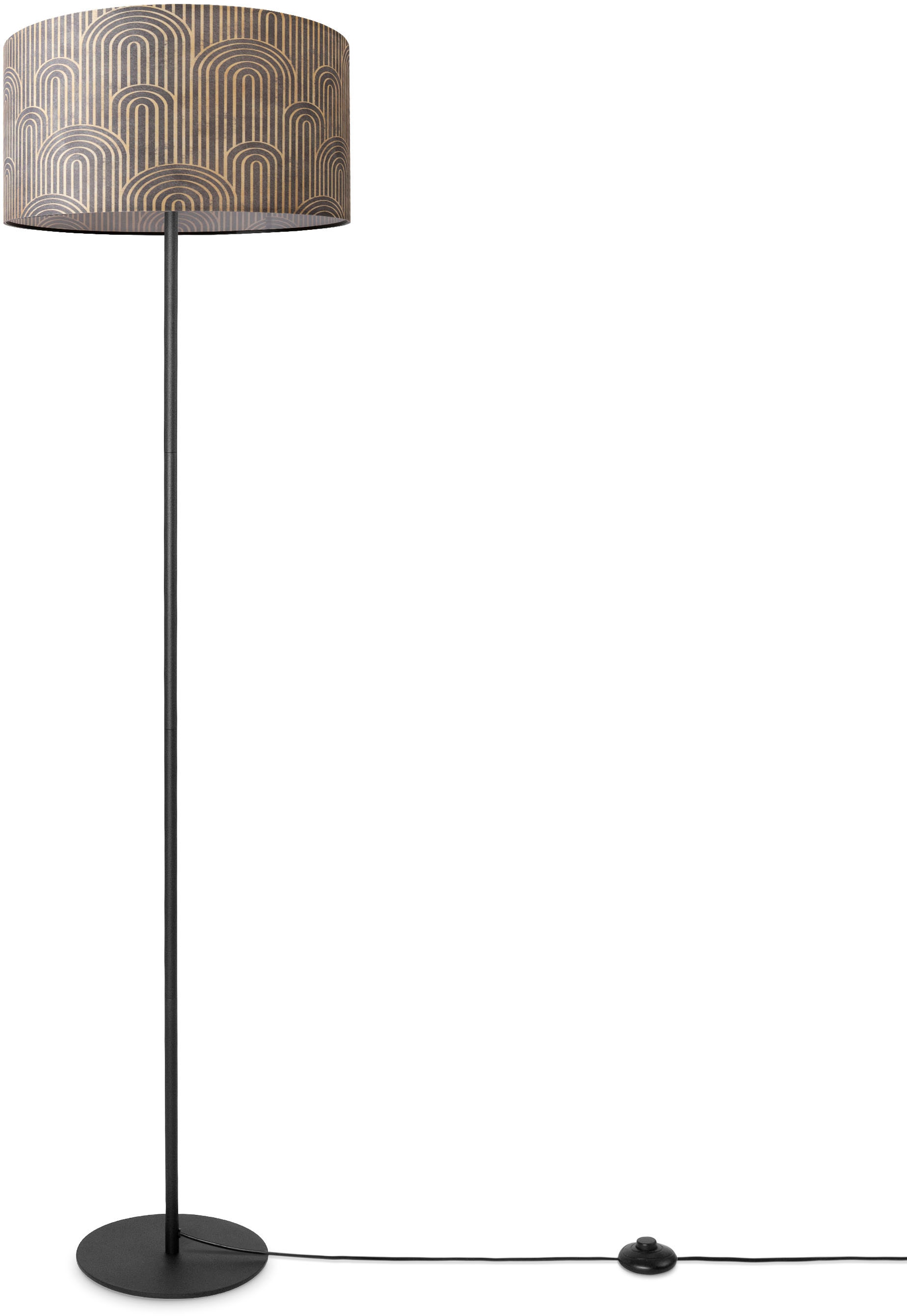 Paco Home Stehlampe »Luca Pillar«, Leuchtmittel E27 | ohne Leuchtmittel, Mit Stoffschirm Stehlampe Wohnzimmer Leselampe Modern Vintage E27
