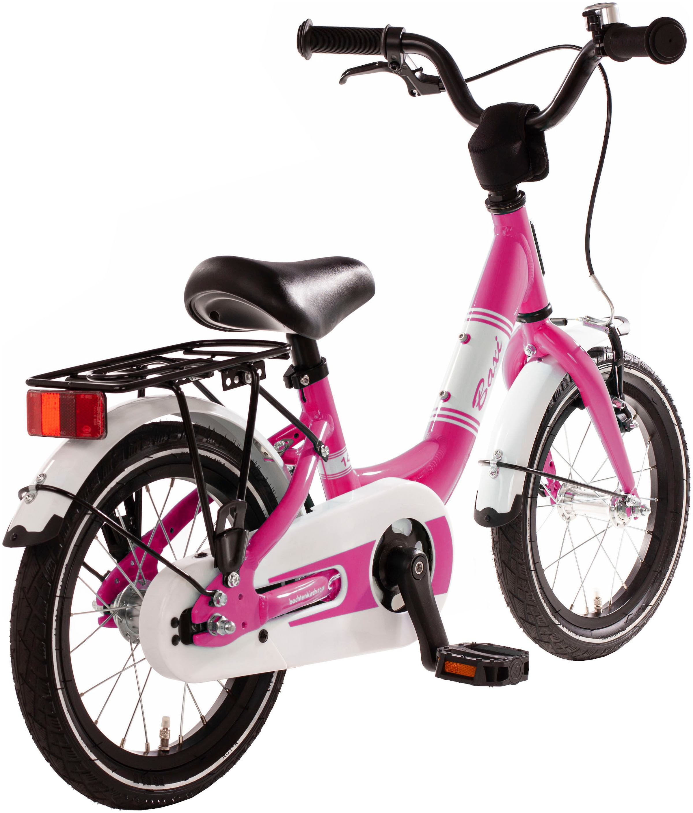 Bachtenkirch Kinderfahrrad »14" Baxi - pink«, 1 Gang, ohne Schaltung, (Packung), Alu Kinderfahrrad mit Vollausstattung, erhältlich in 14/16/18 Zoll