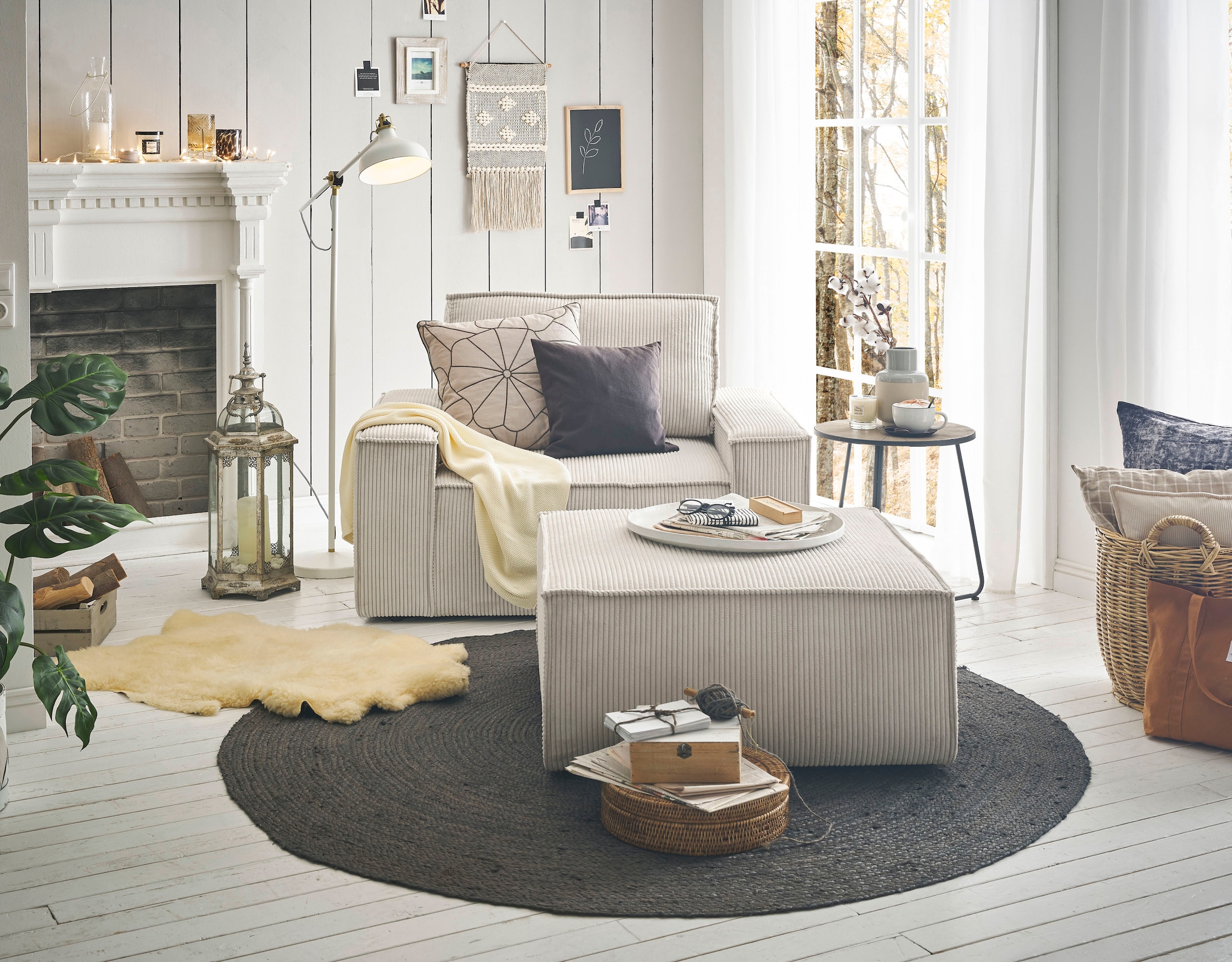 Home affaire Sessel »SHERWOOD«, Loveseat und Hocker im Set, passend zur Polster-Serie SHERWOOD