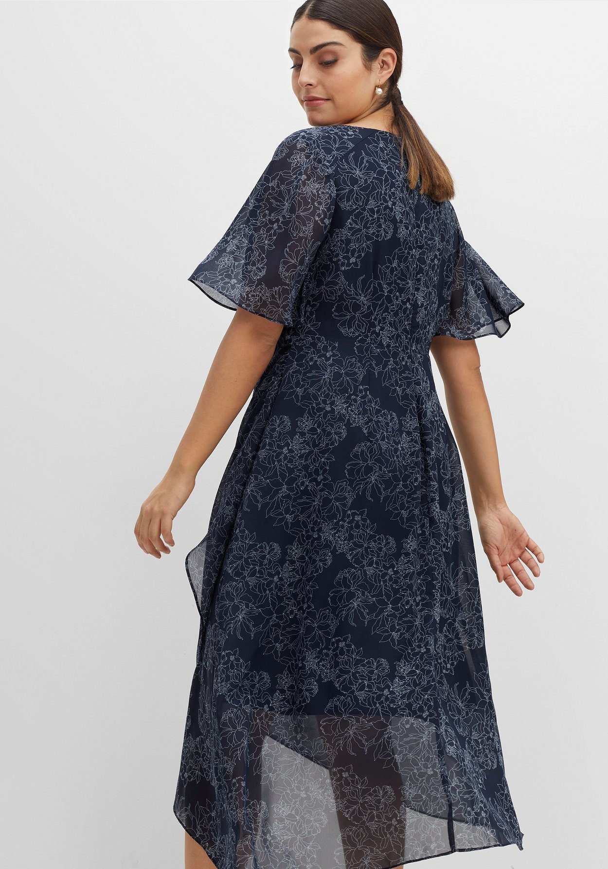 Sheego Chiffonkleid »Chiffonkleid in Wickeloptik, blickdicht gefüttert«