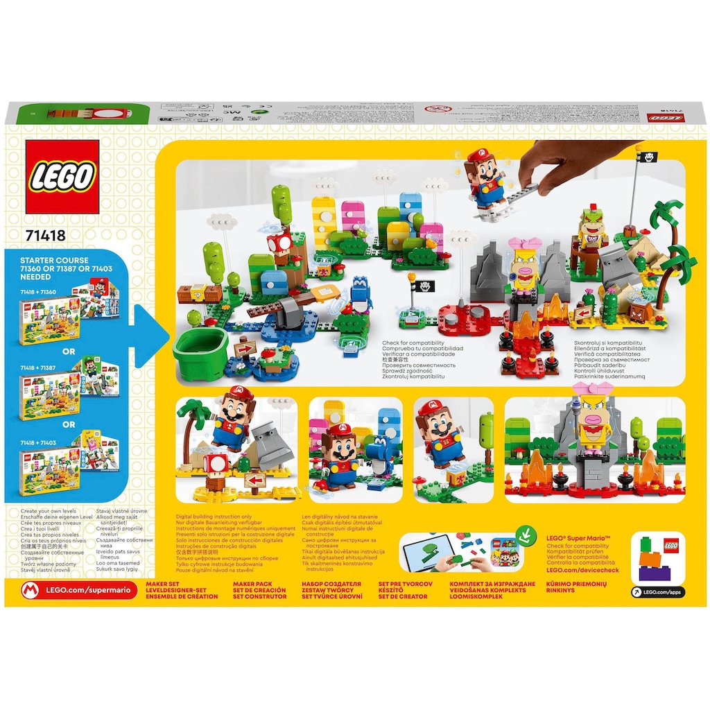 LEGO® Konstruktionsspielsteine »Kreativbox – Leveldesigner-Set (71418), LEGO® Super Mario«, (588 St.)