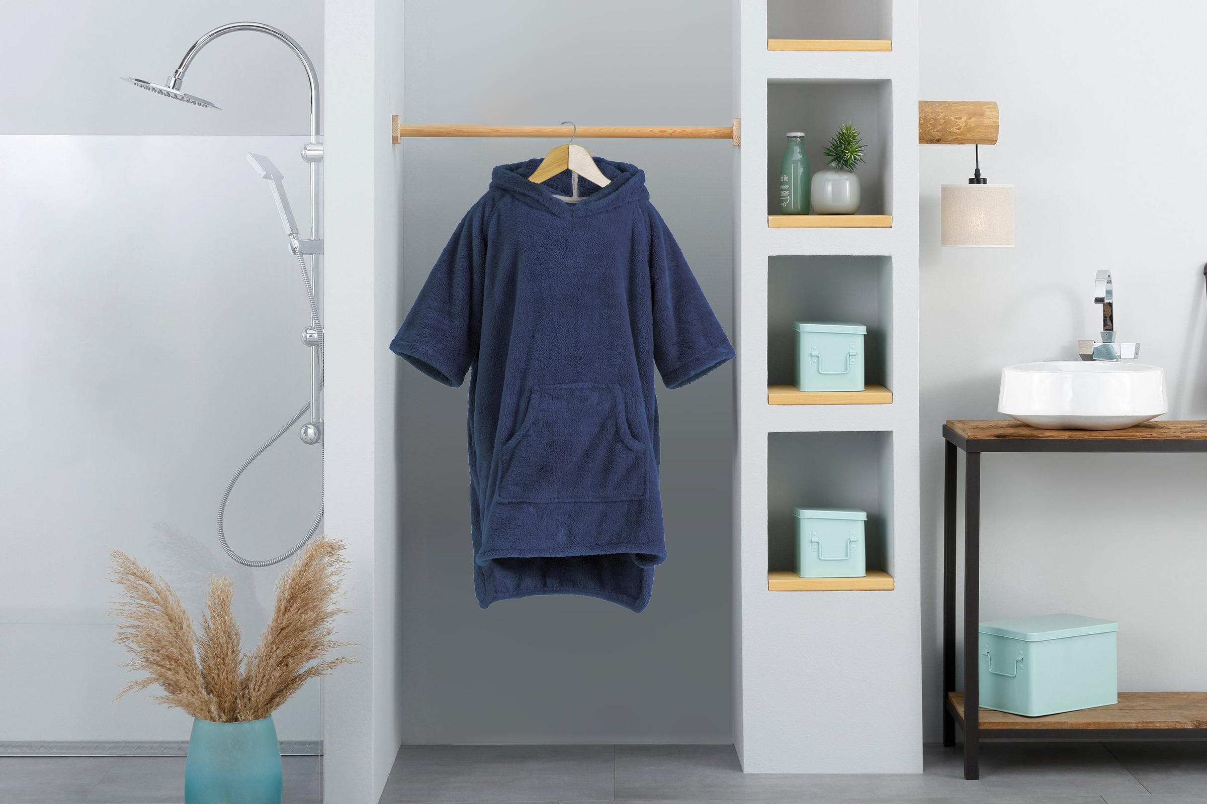 my home Badeponcho »Lillou, für Kinder, ideal für Urlaub oder im Schwimmbad« 1 Stk. weich und kuschelig, Fleece, plüsch, Surfponcho