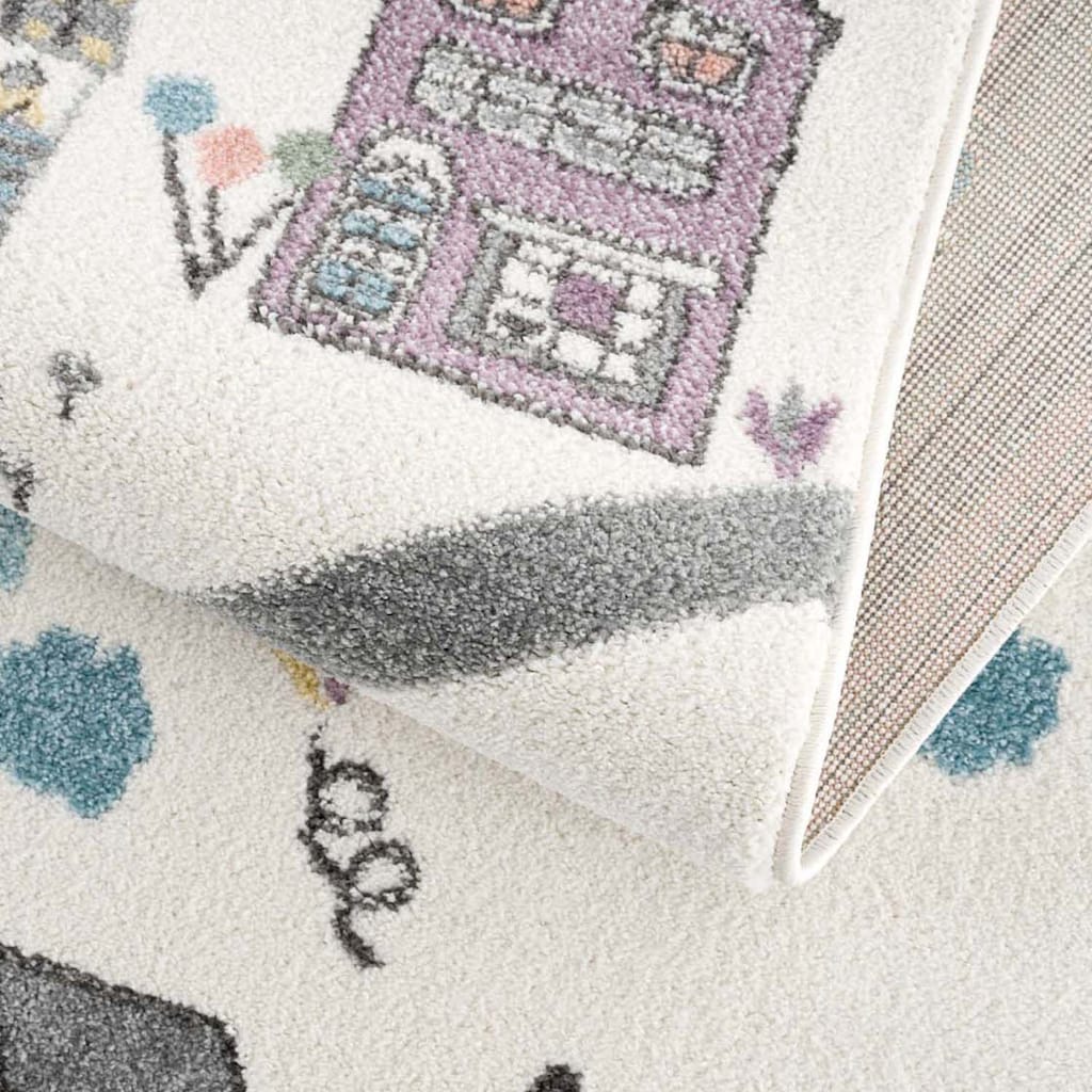 Carpet City Kinderteppich »Anime9376«, rechteckig, 11 mm Höhe, Straßen-Spiel-Teppich, Auto, Weicher Flor, Pflegeleicht, Kinderzimmer