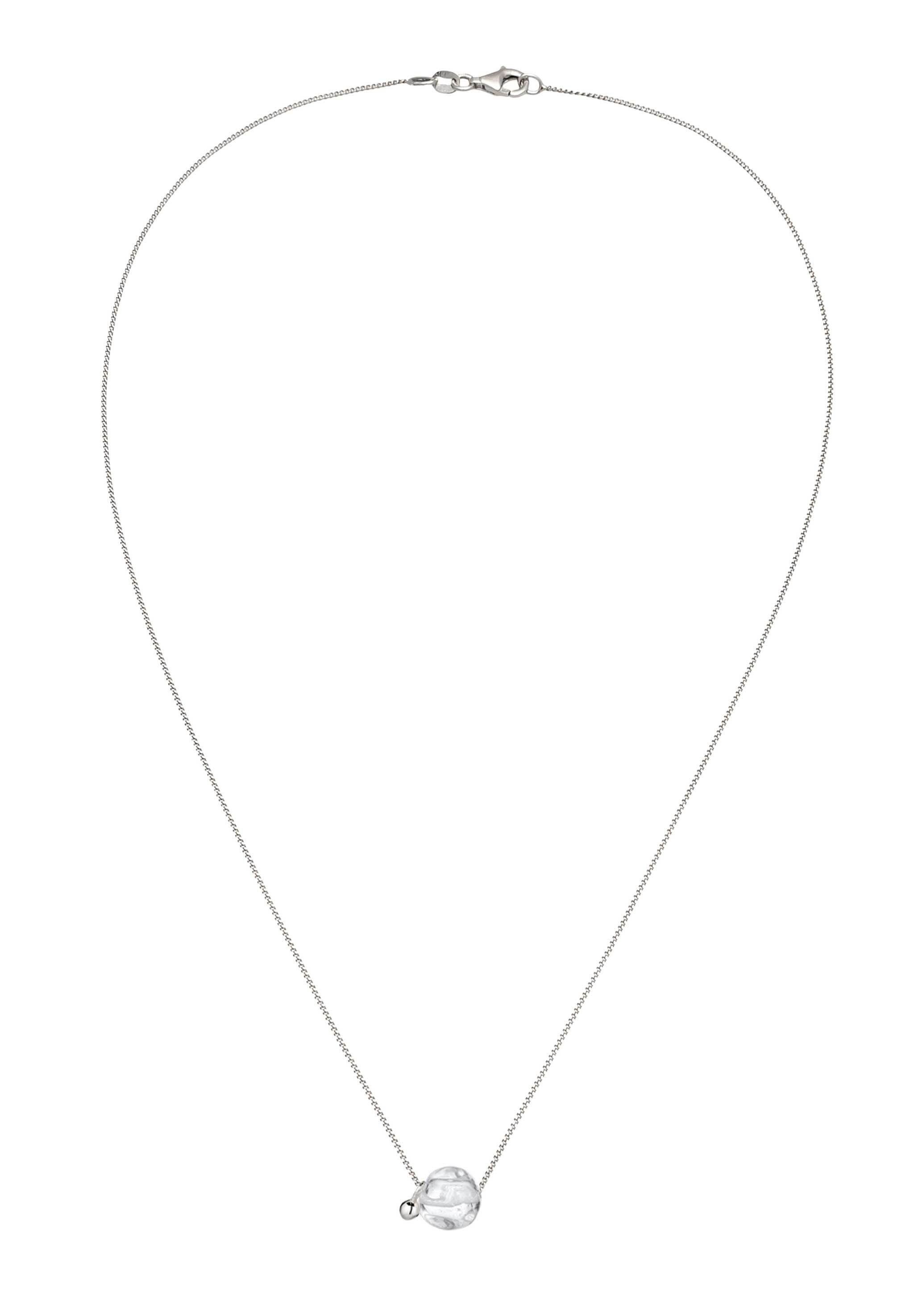 Elli Silberkette »Halskette Rock Crystal Rund Transparent 925 Sterling Silber«