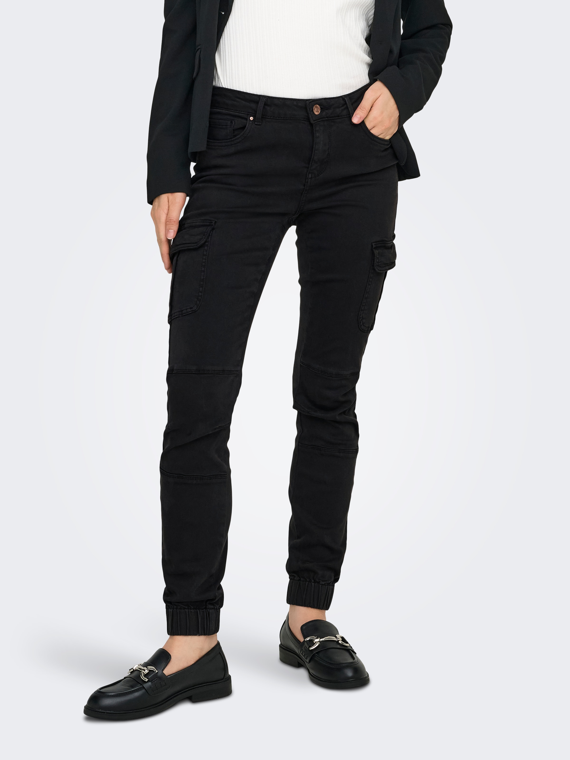 ONLY Cargohose »ONLMISSOURI REG ANK CARGO PNT NOOS«  mit Stretchsäumen