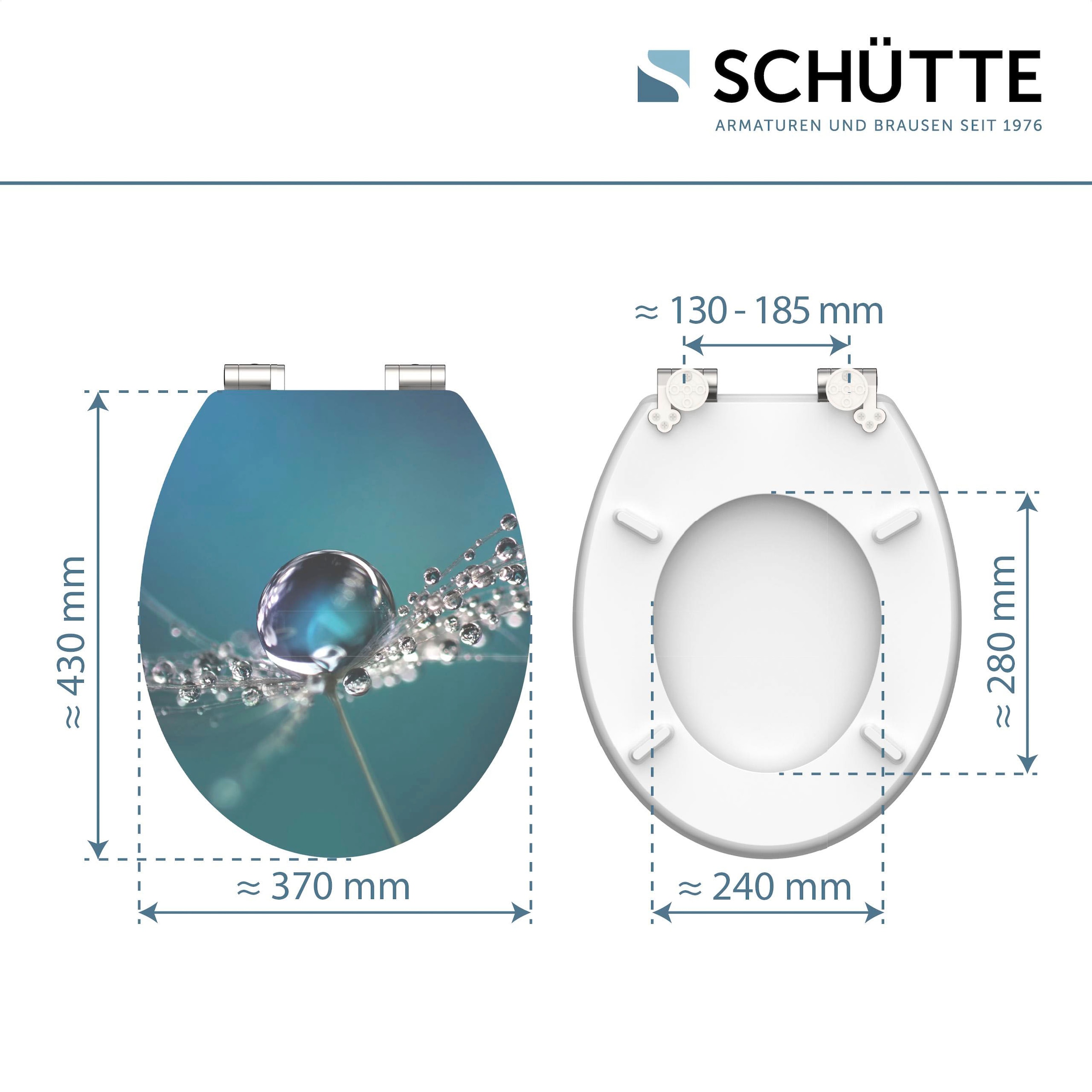 Schütte WC-Sitz »Water Drop«, High Gloss mit MDF Holzkern, mit Absenkautomatik