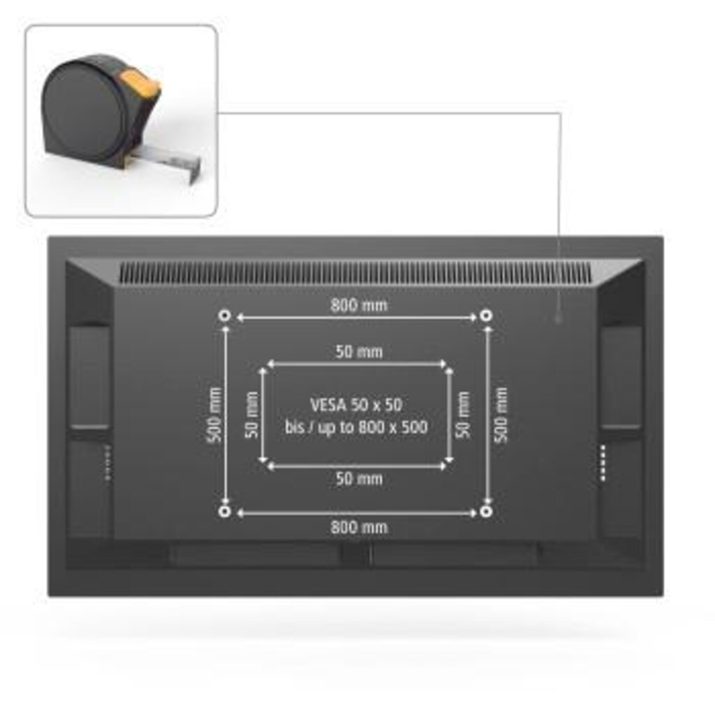 Hama TV-Wandhalterung »FIX, 3 Sterne, Weiß, 94 - 229cm (37" - 90"),43",50",55",65",75"«