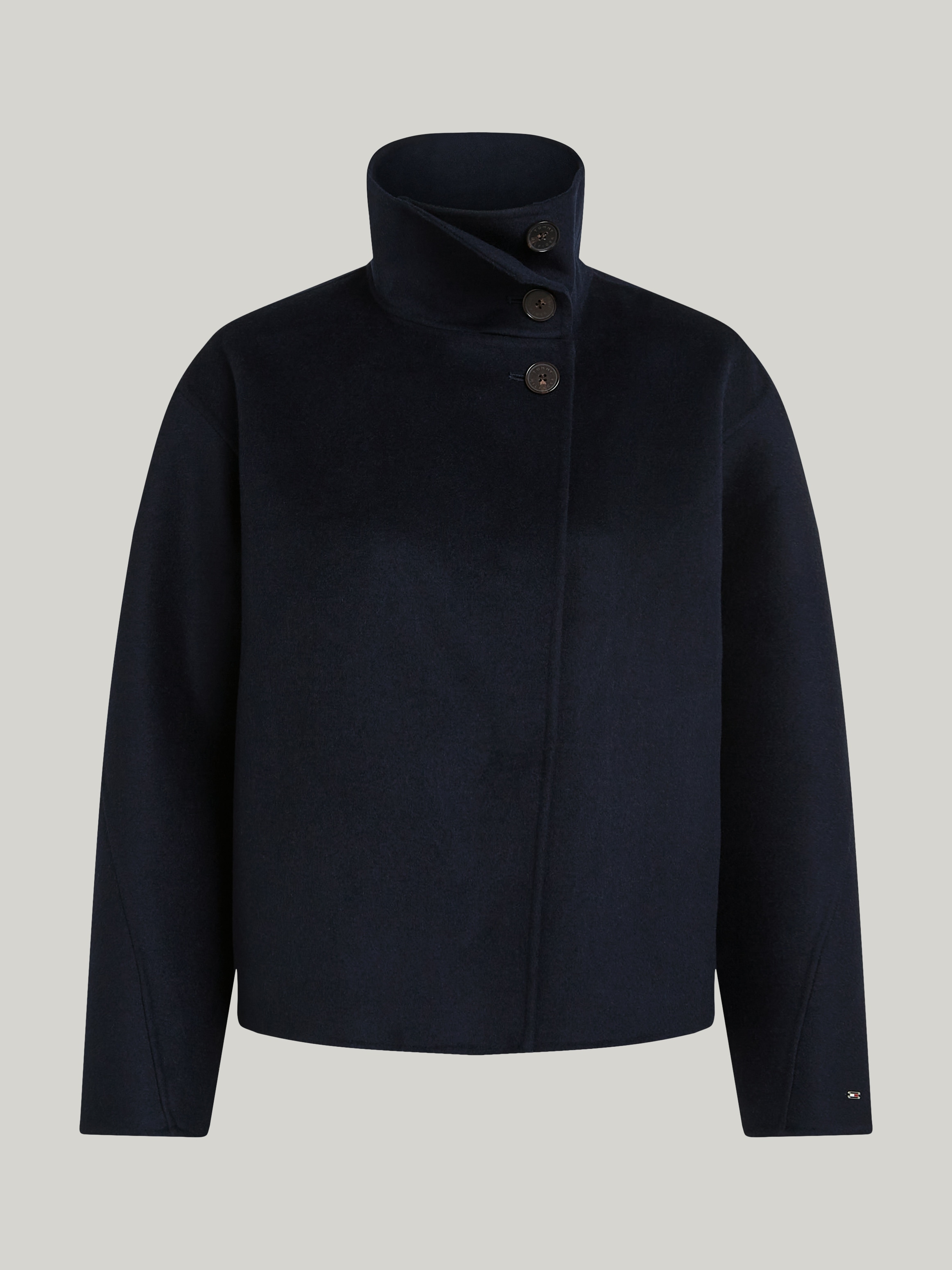 Tommy Hilfiger Outdoorjacke »DF WOOL BLEND FUNNEL JACKET«, mit hochschließendem Kragen