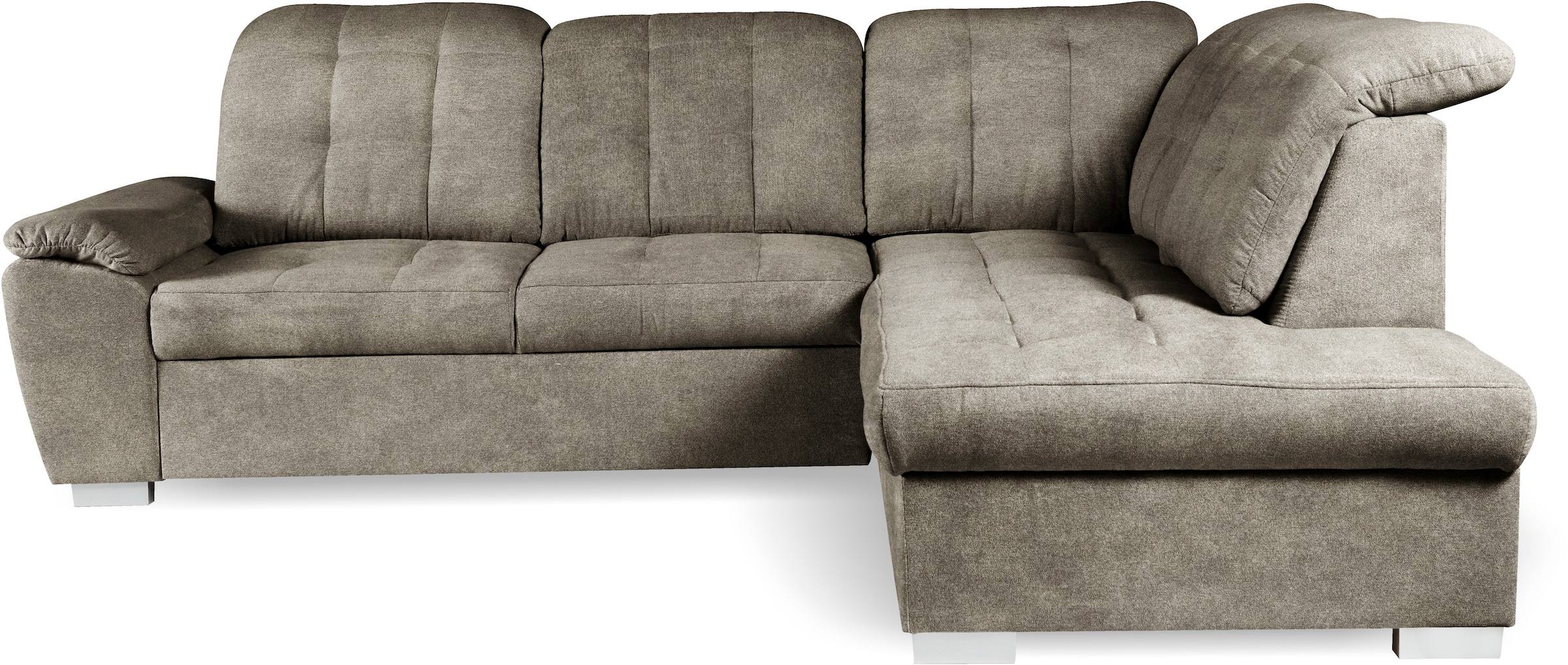 WERK2 Ecksofa »Brindisi, bequem und komfortabel, L-Form«, mit verstellbaren Kopfteilen, Bettfunktion & Bettkasten