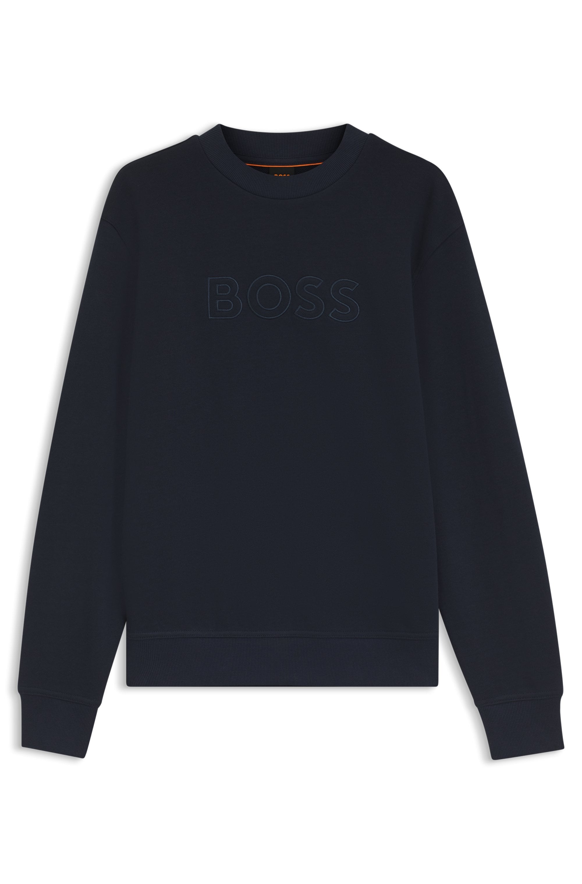 BOSS ORANGE Sweatshirt , Rundhalsausschnitt, Relaxed Fit, große Logo-Stickerei
