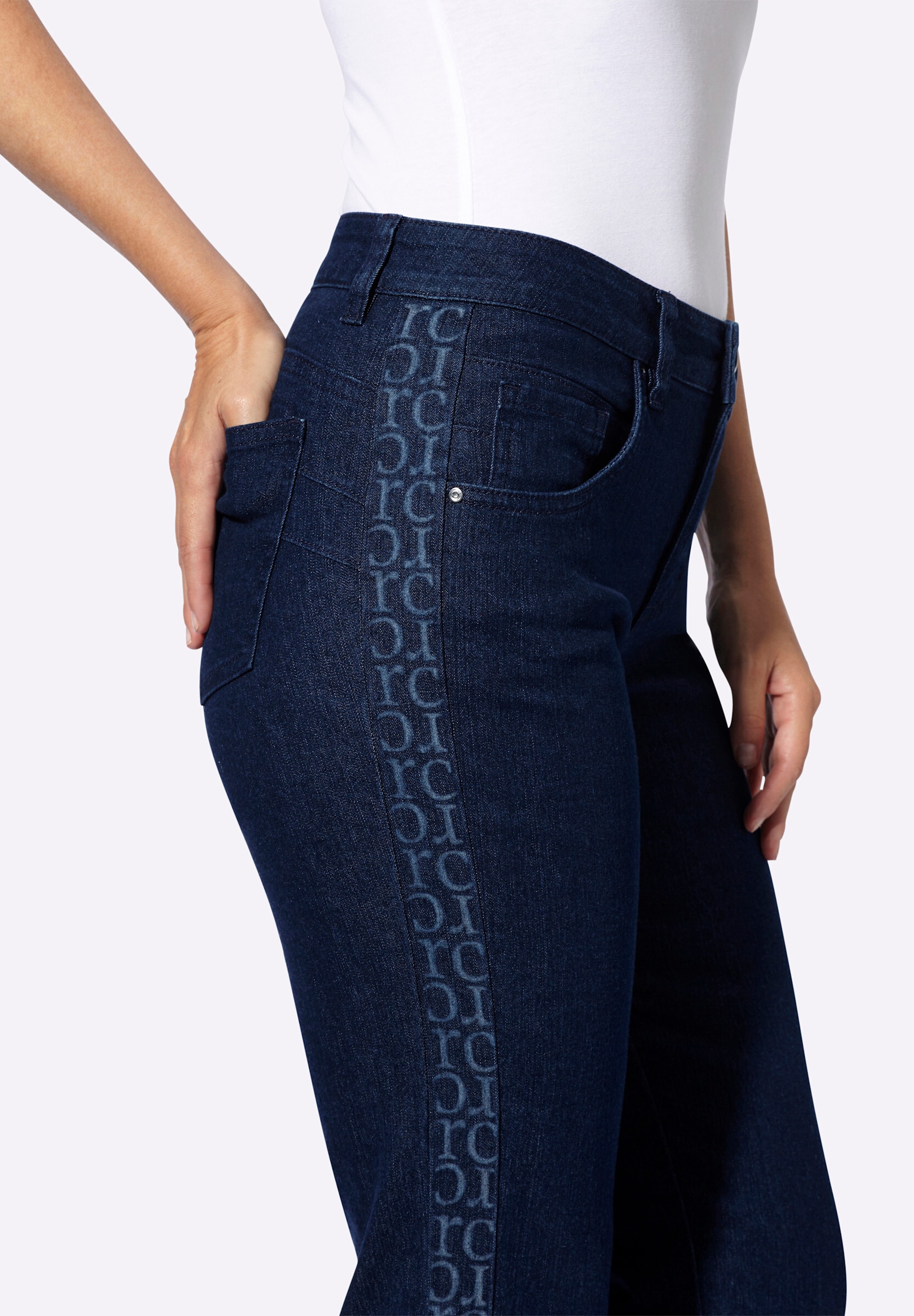 heine 5-Pocket-Jeans »Push-up-Jeans Push-up-Jeans mit Fransen am Saum«