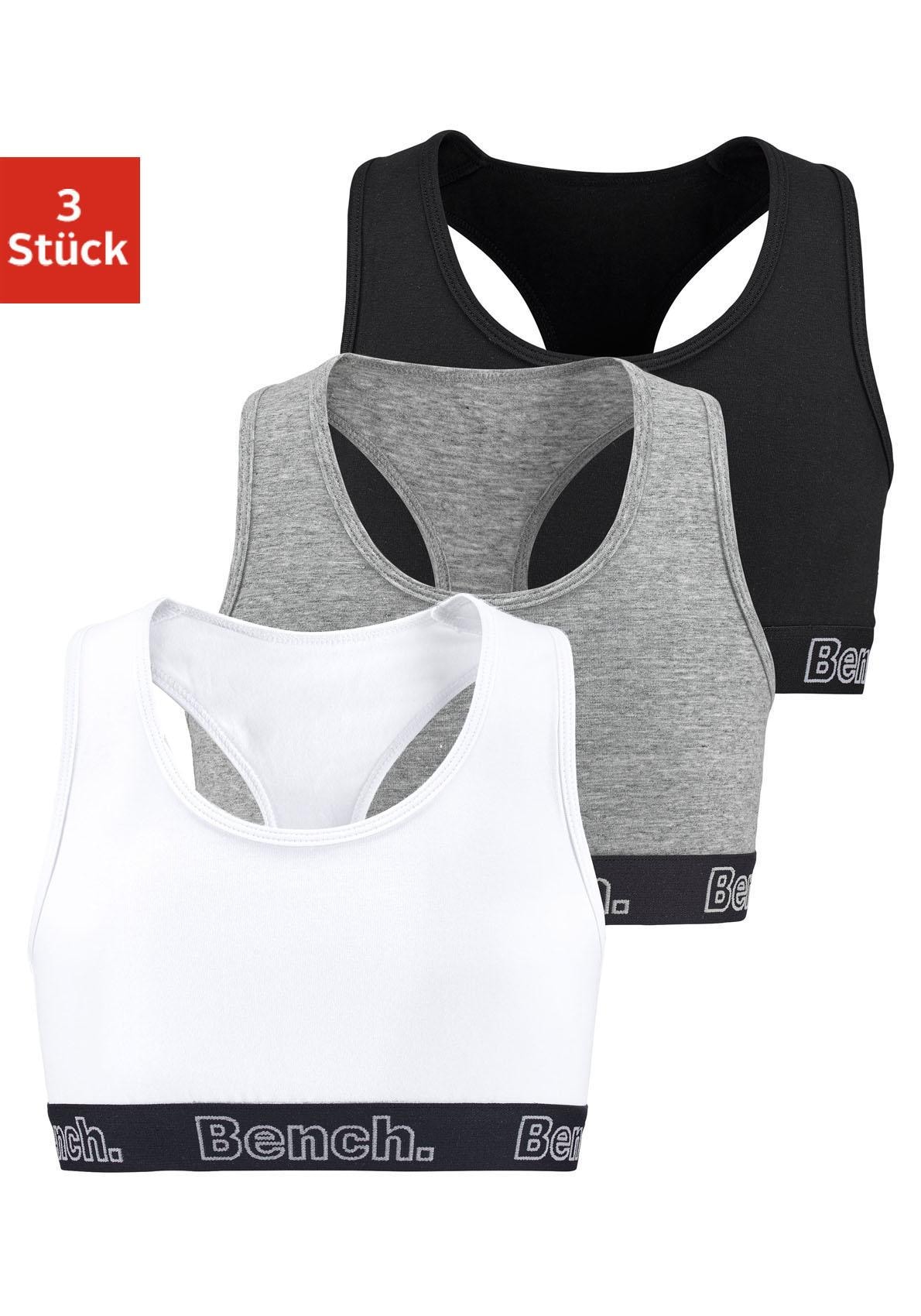 Bench. Bustier Packung, 3 Stk. in sportlicher Optik mit Ringerrücken