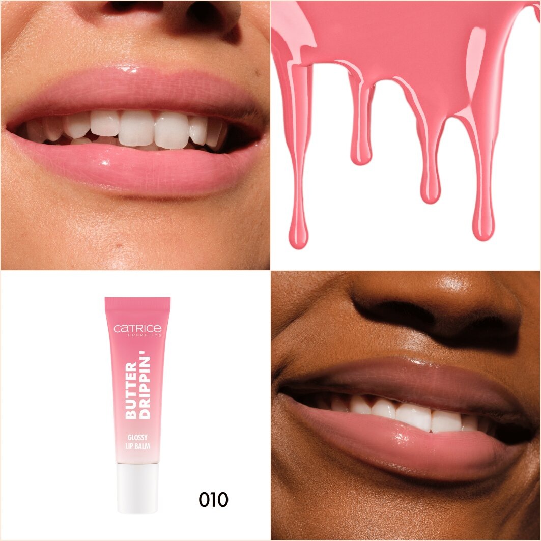 Catrice Lippenbalsam »Butter Drippin' Glossy Lip Balm«, (Set, 3 tlg.), Dezenter Farbakzent, geschmeidig, hochglänzend, spendet Feuchtigkeit.
