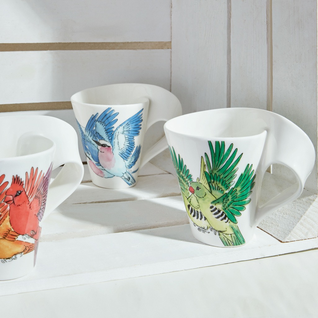 Villeroy & Boch Becher »Becher mit Henkel NewWave Caffè 300 ml weiß-blau«
