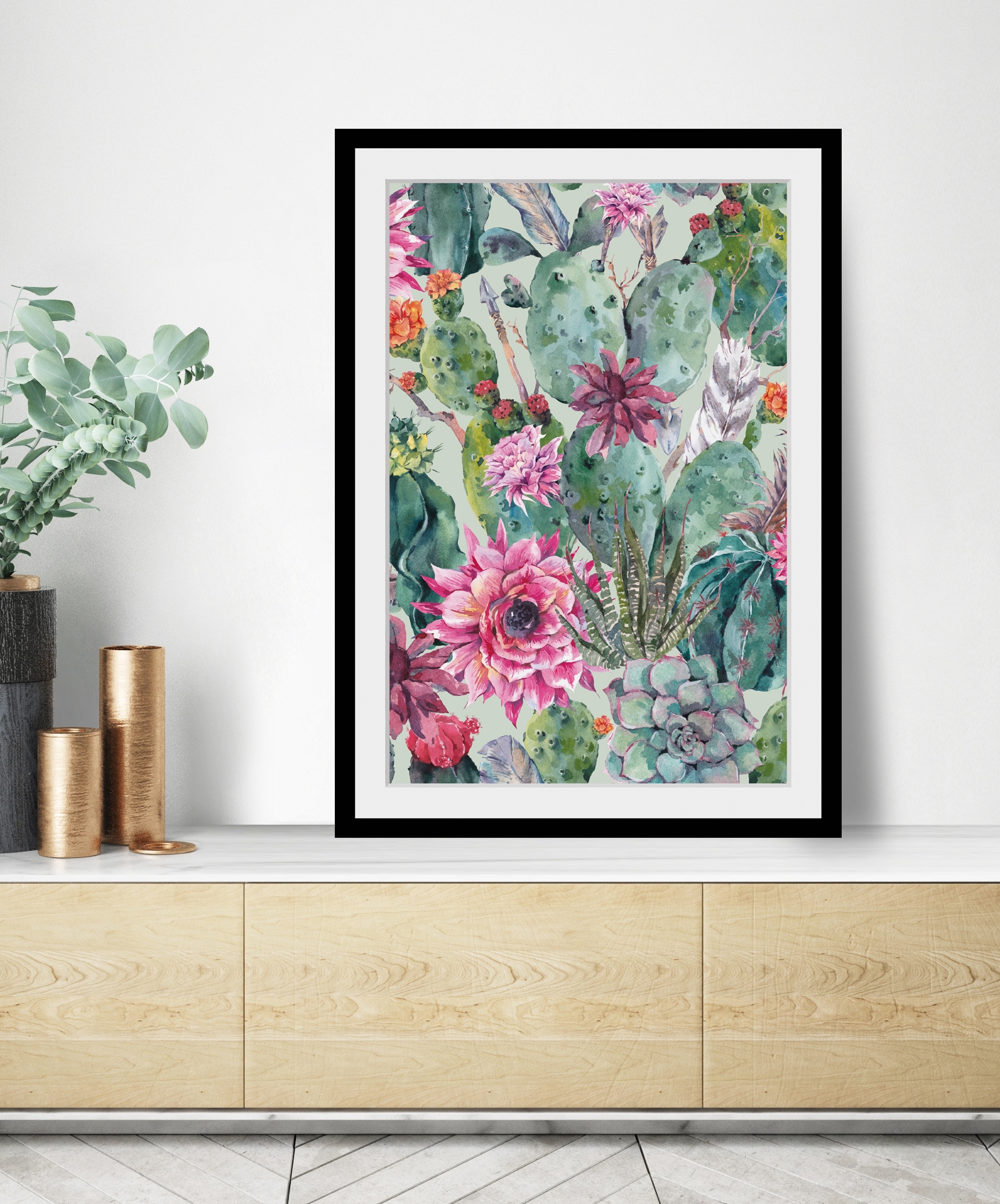 queence Bild »Fiona«, Blumen-Blumenbilder-Kunst-Pflanzen-Blätter-Natur, HD Premium Poster-Druck inkl. Holzrahmen