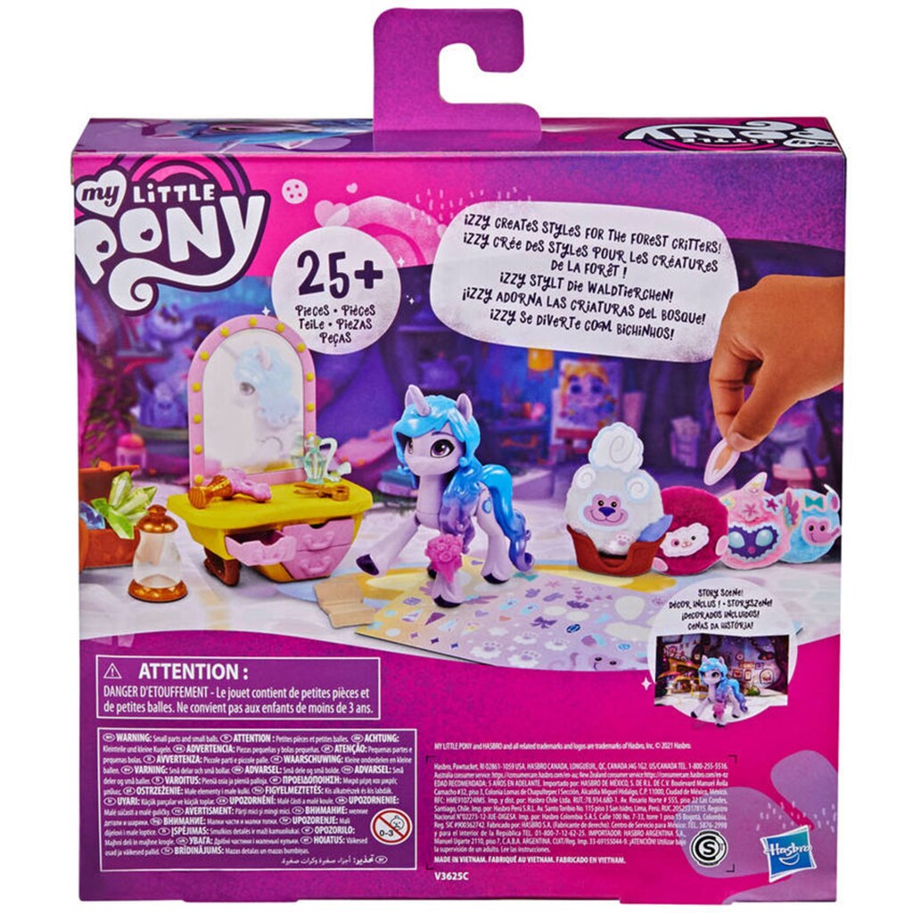 Hasbro Spielfigur »My Little Pony, A New Generation Tierchen Styling Izzy Moonbow«, mit viel Zubehör