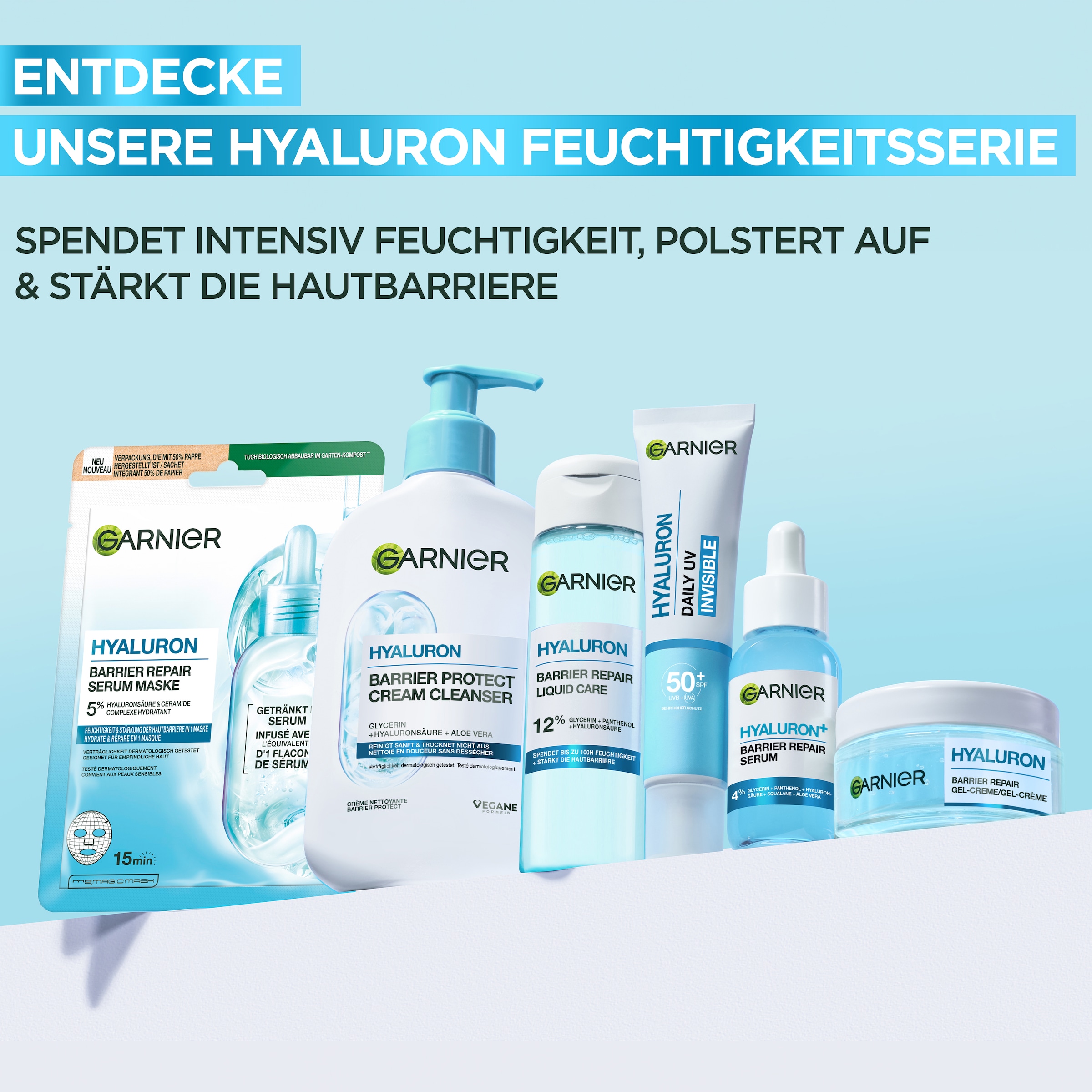 GARNIER Gesichts-Reinigungsschaum »Garnier Hyaluron Barrier Protect Cream Cleanser«