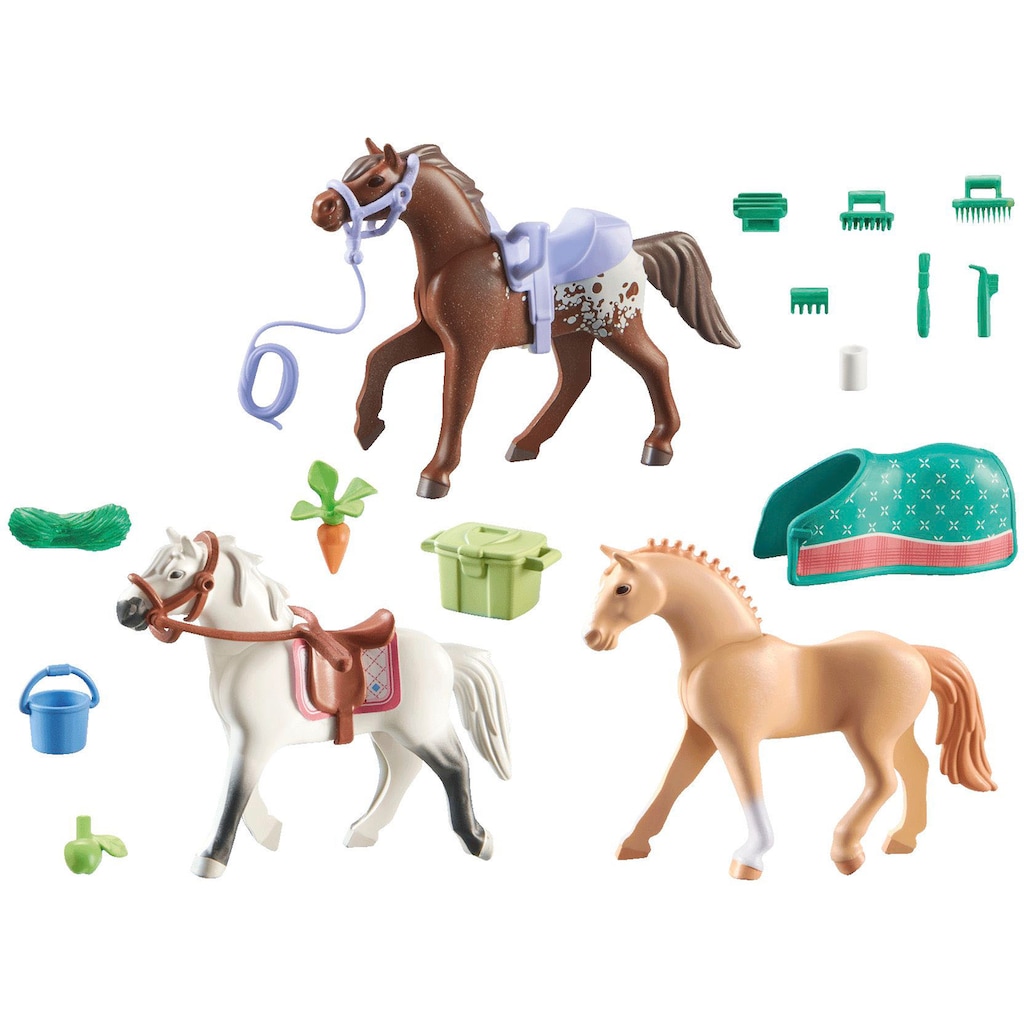 Playmobil® Konstruktions-Spielset »Morgan, Quarter Horse & Shagya Araber (71356), Horses of Waterfall«, (28 St.)