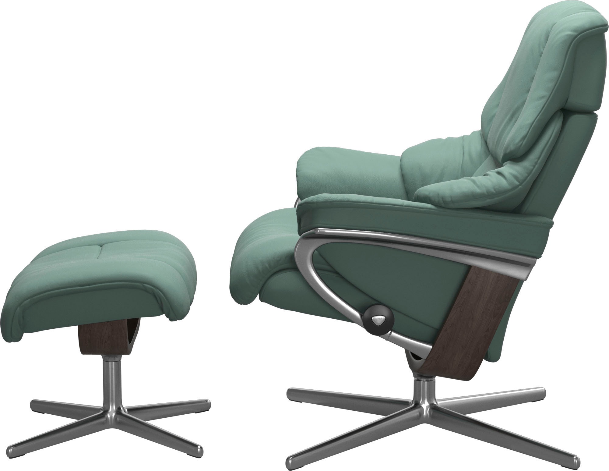 Stressless® Relaxsessel »Reno«, (Set, Relaxsessel mit Hocker), mit Hocker, mit Cross Base, Größe S, M & L, Holzakzent Wenge