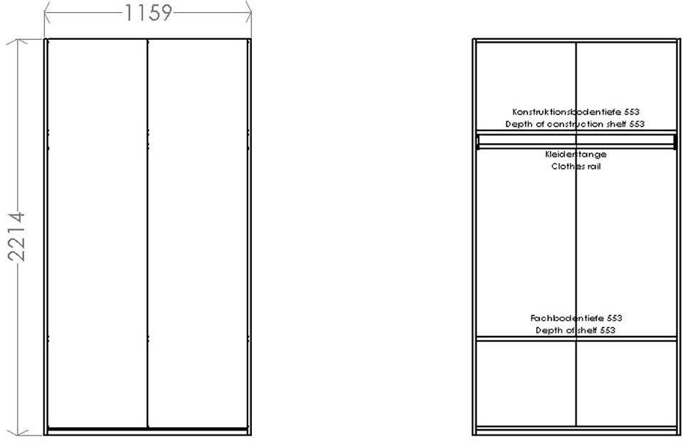 Müller SMALL LIVING Plus Innenraum bei online Variante Fläche, Im Kleiderstange Kleiderschrank 1«, »Modular inklusive einer OTTO durchgehende