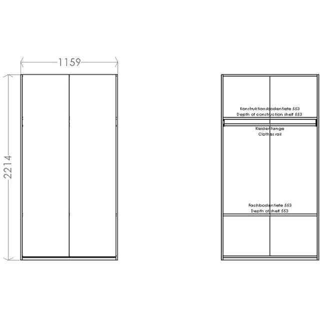 Müller SMALL LIVING Kleiderschrank »Modular Plus Variante 1«, Im Innenraum  durchgehende Fläche, inklusive einer Kleiderstange online bei OTTO