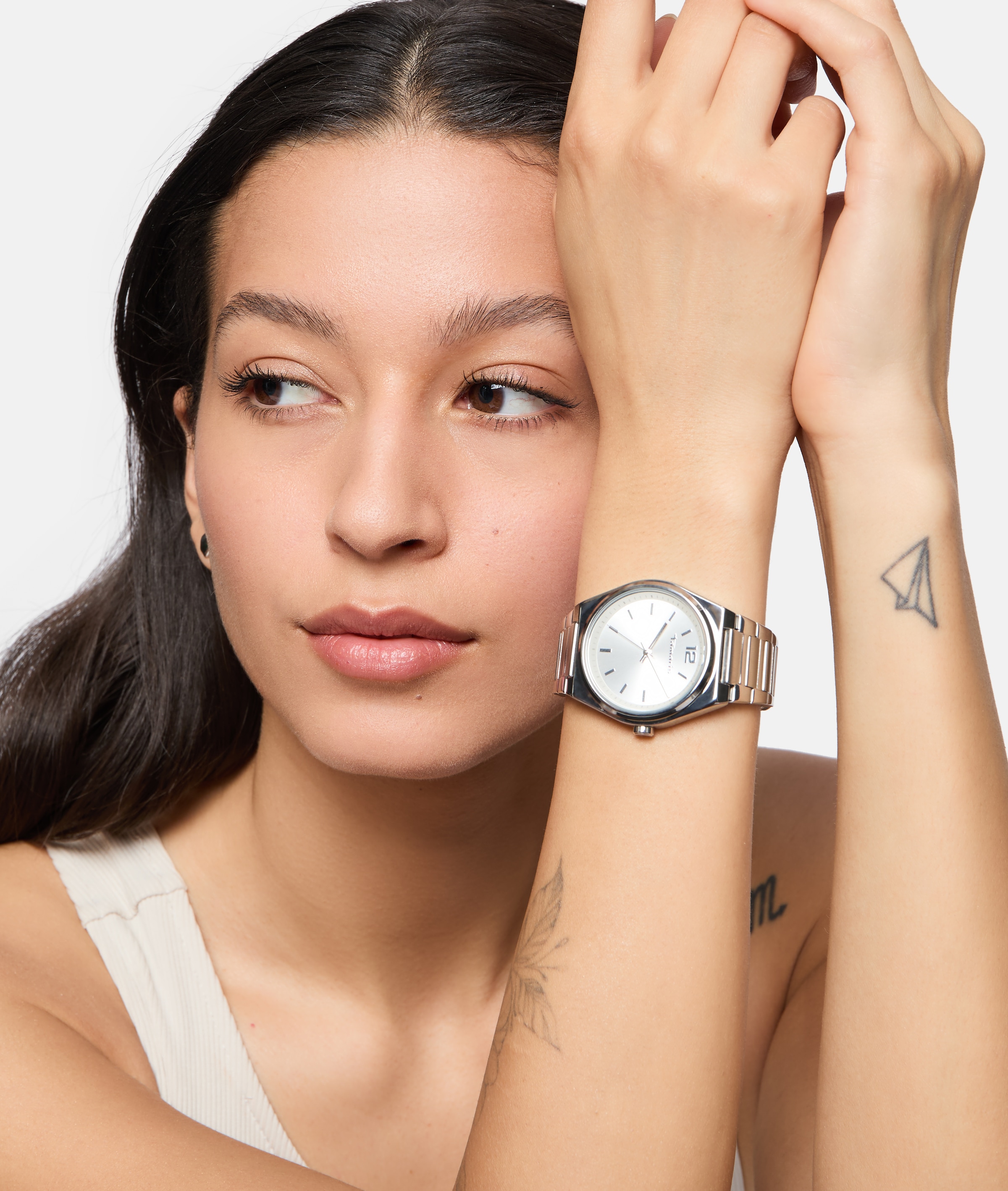 Tamaris Quarzuhr »The Round Basic Essential« Armbanduhr, Damenuhr, Edelstahlarmband, analog