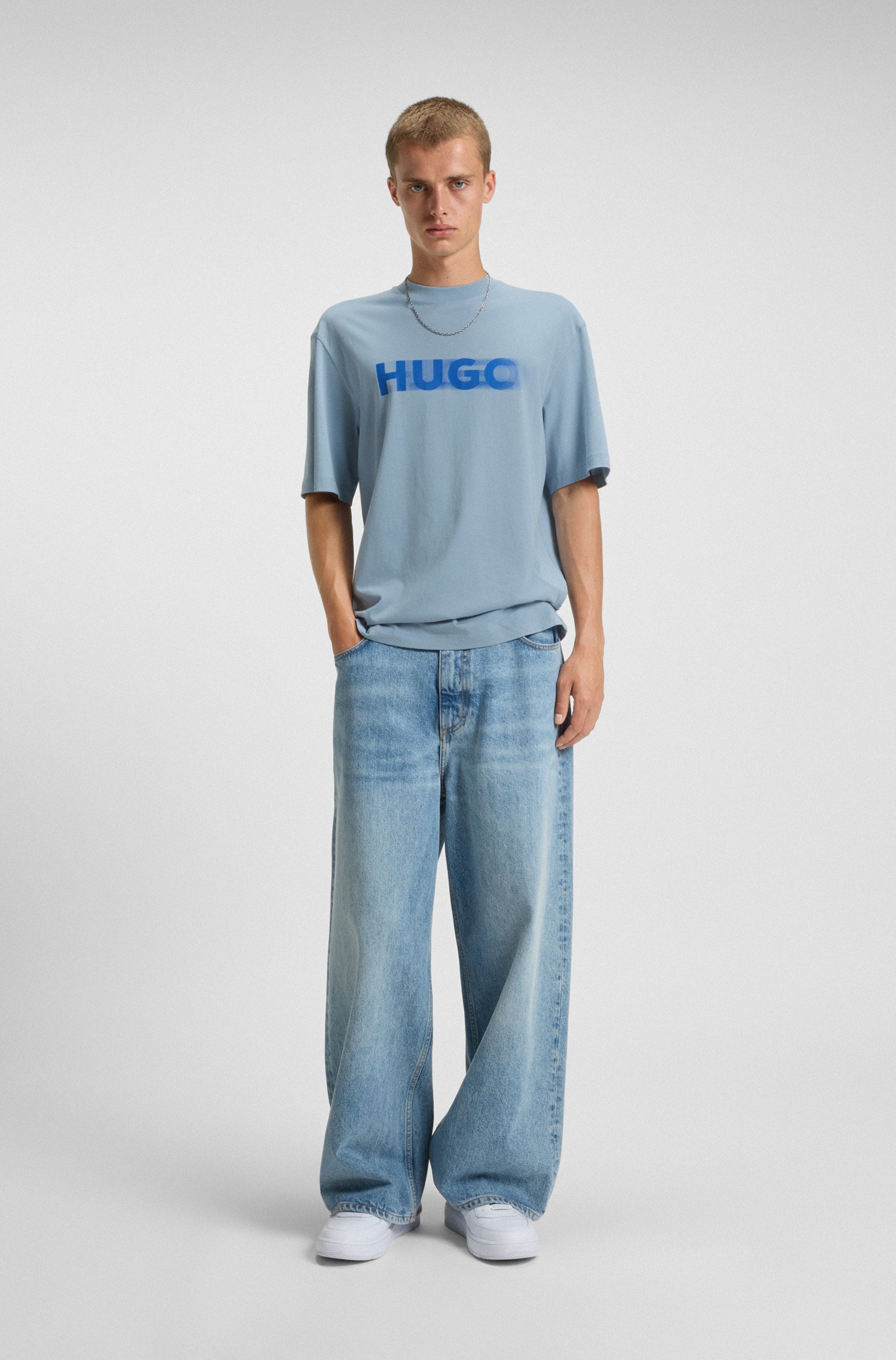 HUGO Blue T-Shirt »Nalax«, mit Logo-Druck