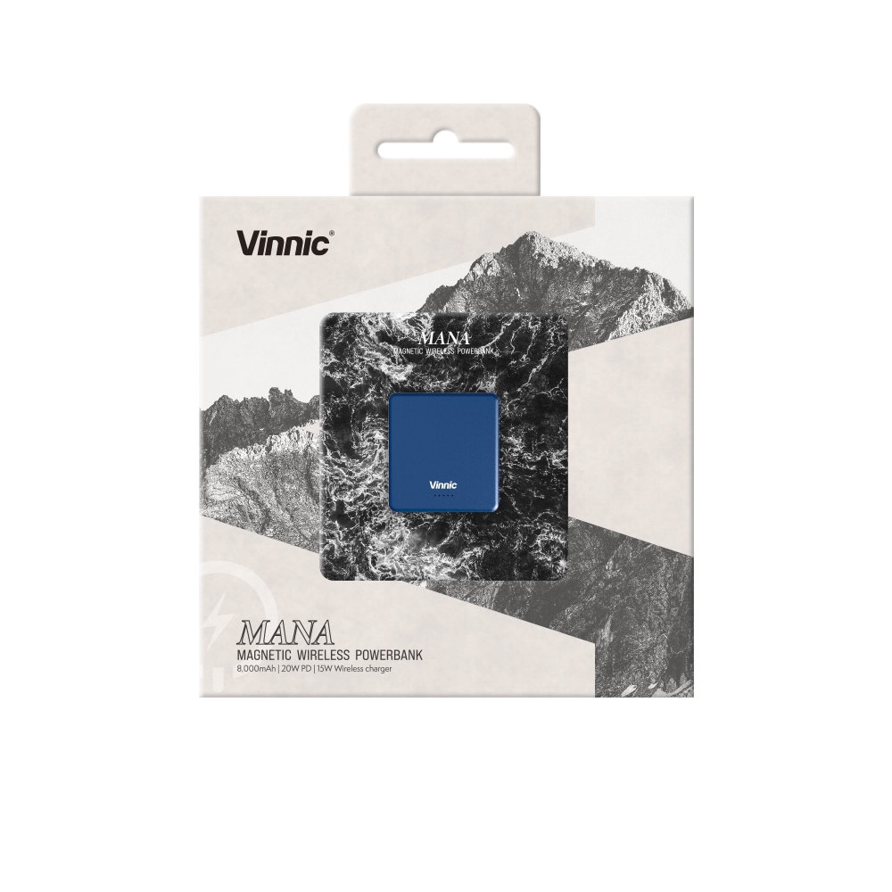 Vinnic Powerbank »MANA Magnetic Wireless Powerbank 8.000mAh«, Vinnic MANA Magnetic Wireless Powerbank 8.000mAh,blue