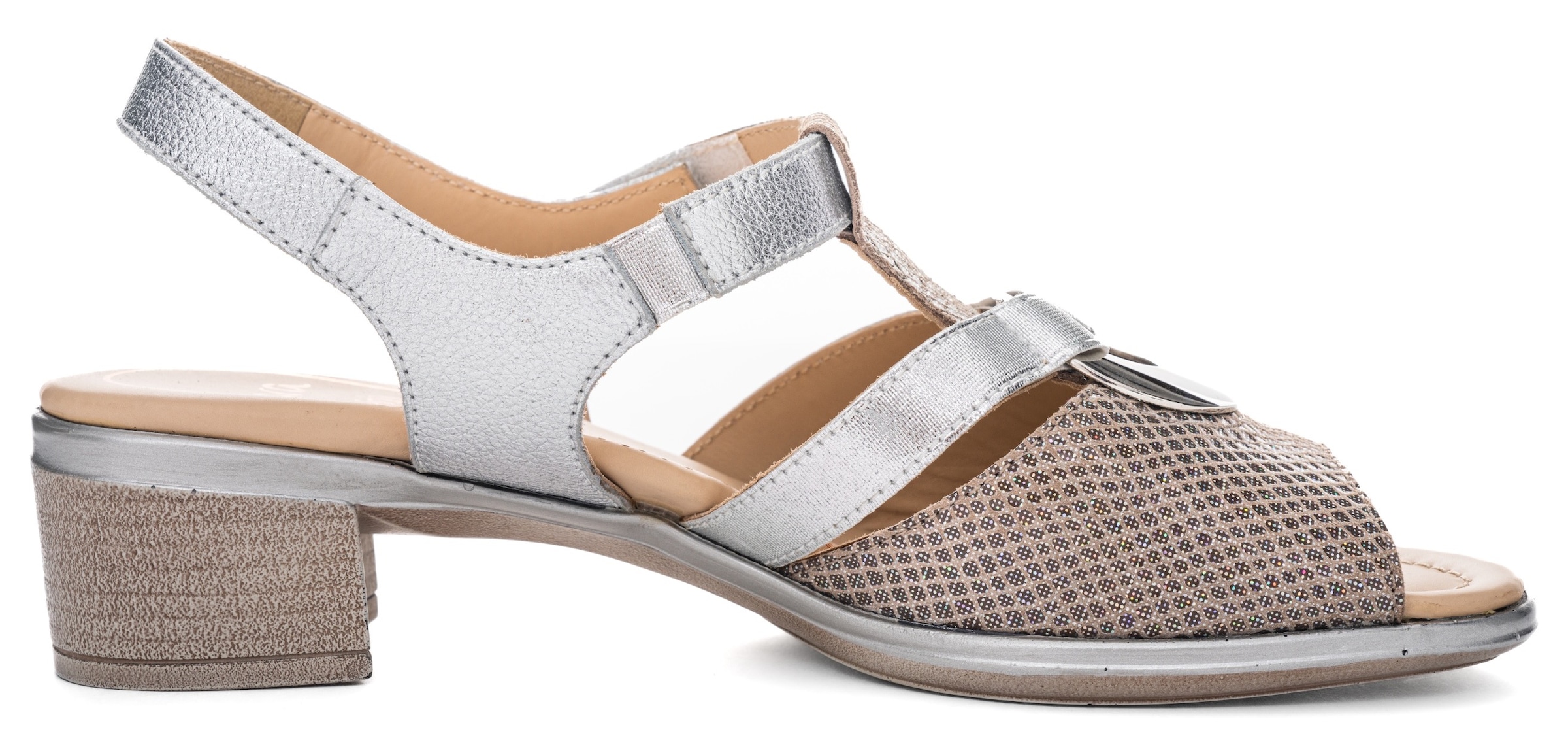 Ara Sandalette »LUGANO«, Festtagsschuh, Glitzersandale, Kitten Heel mit Blockabsatz, H-Weite