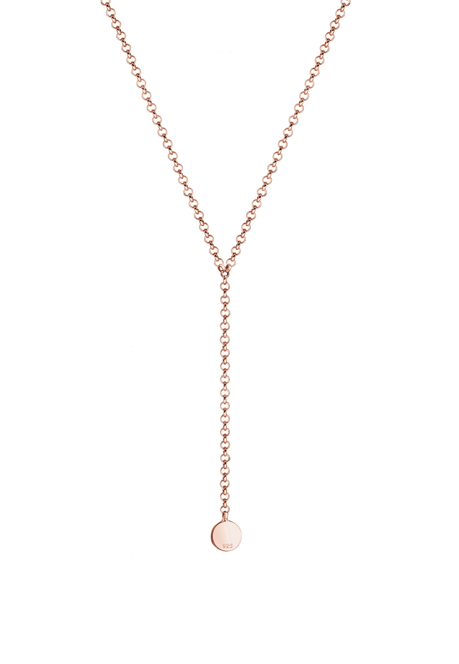 Elli Y-Kette »Halskette Choker Y-kette glänzend mit Plättchen 925 Silber«