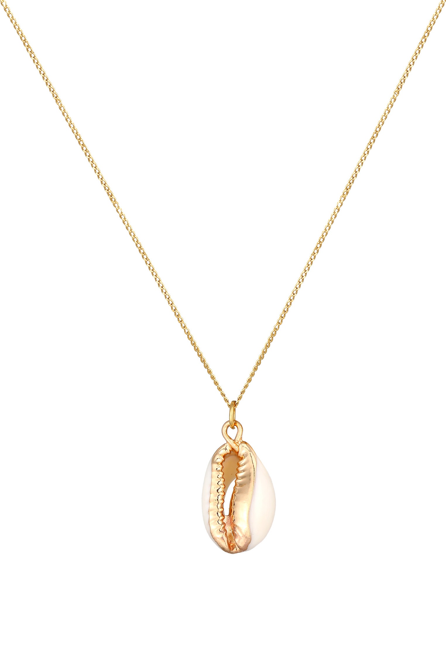 Elli Kette mit Anhänger »Halskette Kauri Muschel Anhänger Maritim 925 Silber«