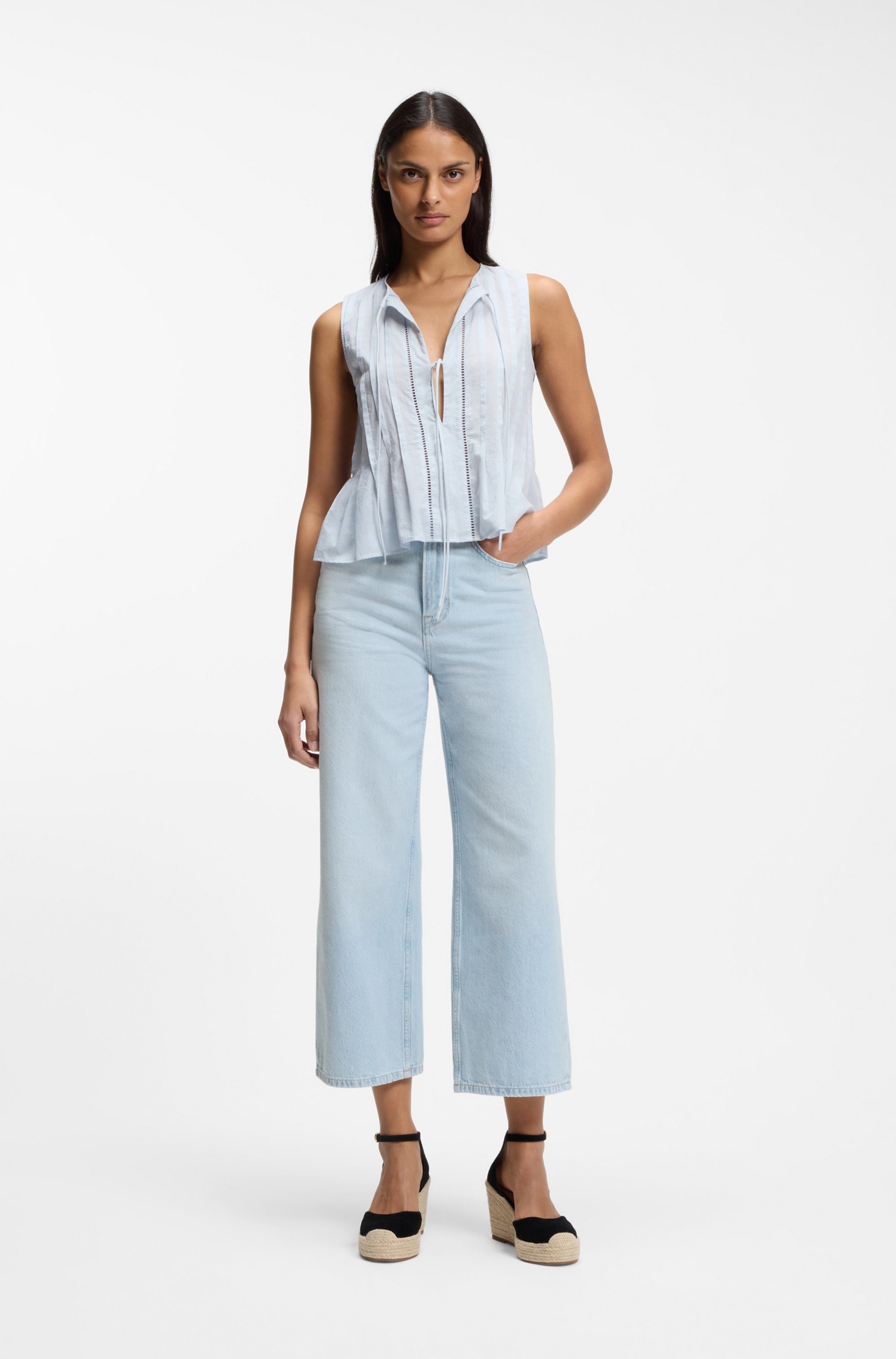 BOSS ORANGE Straight-Jeans »MARLENE CROP Premium Damenmode« High Rise in verkürzter Länge