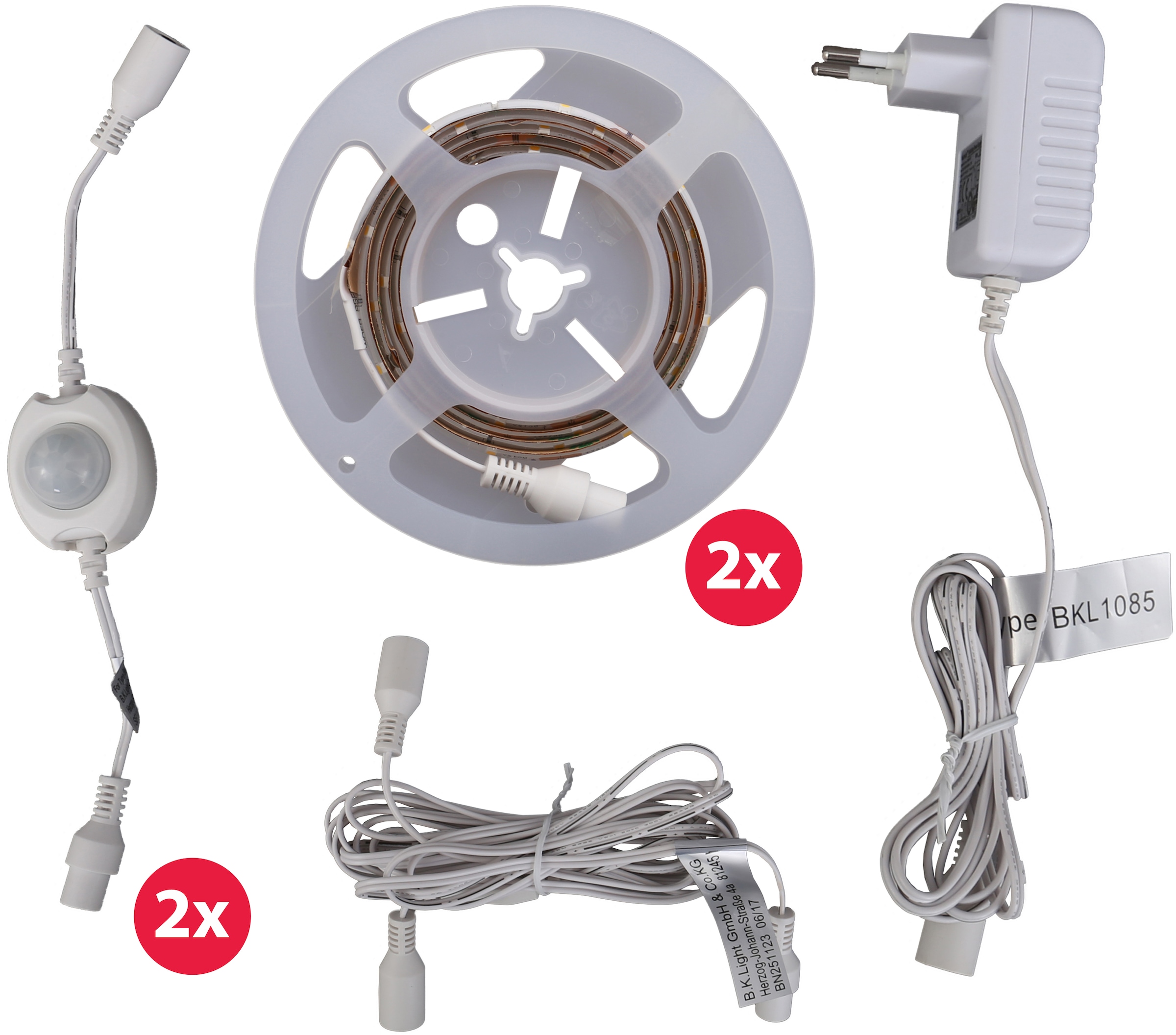 Nachtlicht mit LED bei LED-Streifen Dämmerungsensor »Chara«, OTTO B.K.Licht Band Bettlicht Bewegungsmelder