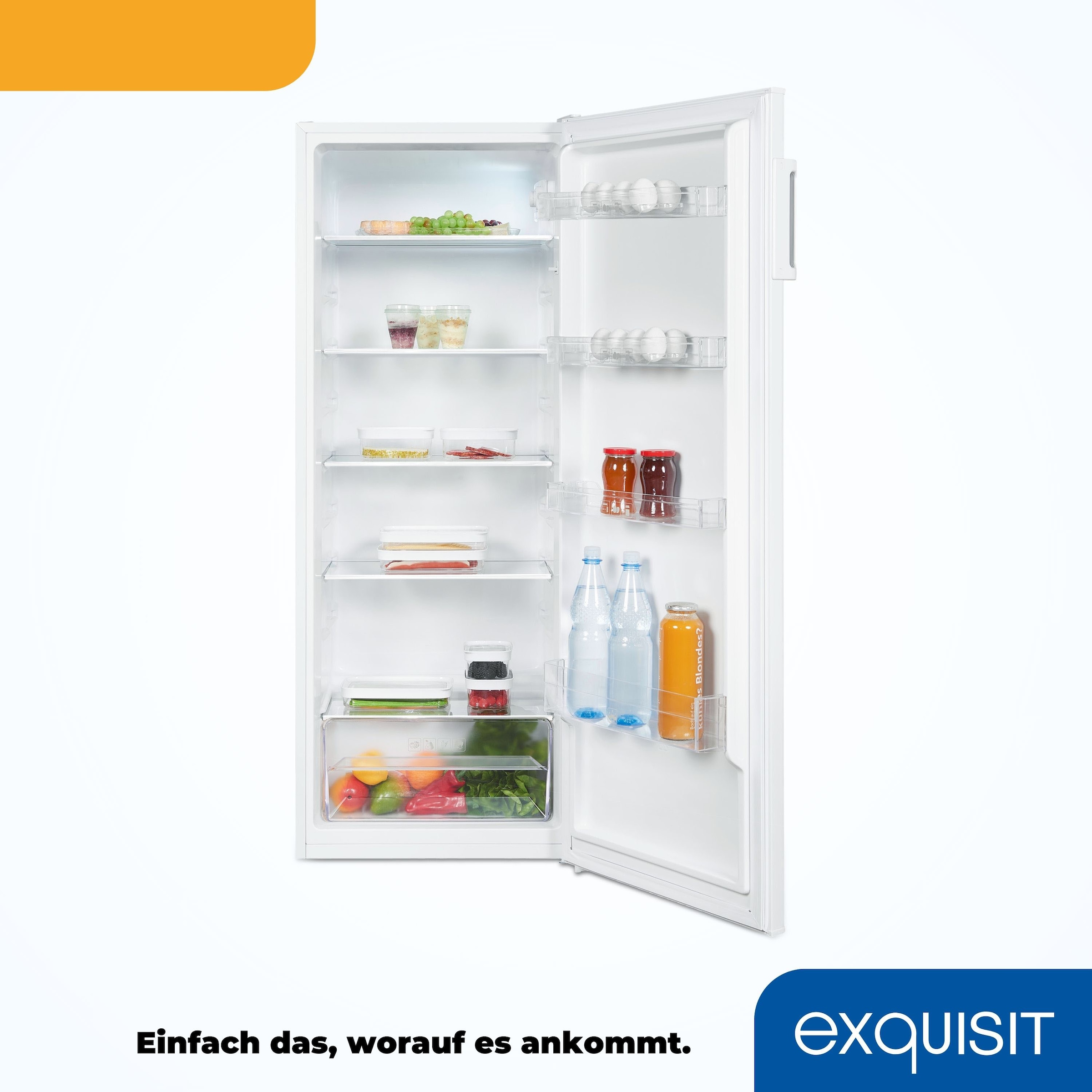 exquisit Kühlschrank »KS320-V-H-040E weiss« 142,6 cm hoch 54,4 cm breit Großzügiger Kühlraum für mehr Frische und beste Übersicht