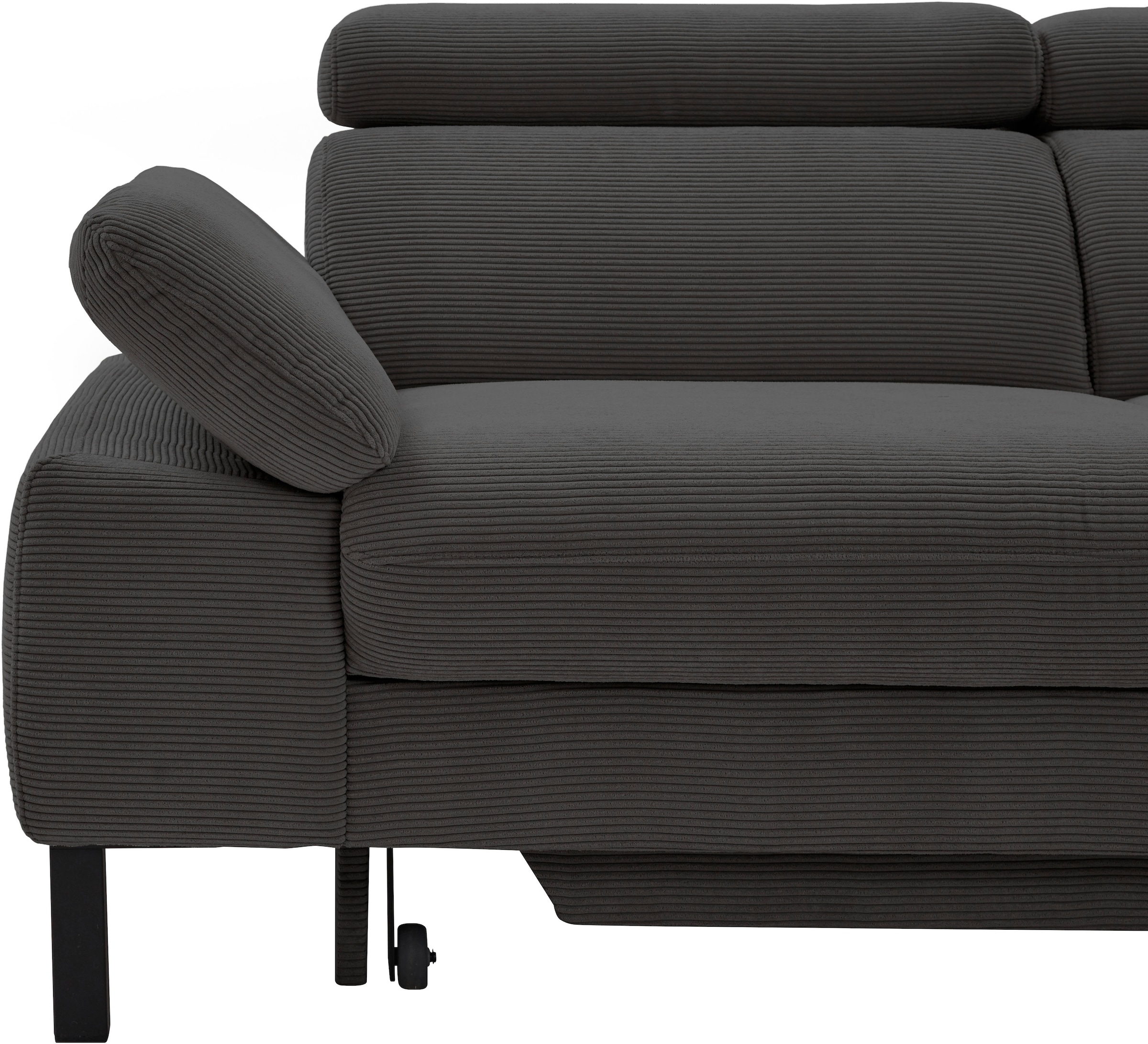 Home affaire Ecksofa »Arnayon mit Querschläfer-Bettfunktion, Schlafsofa, großer Bettkasten«, manuelle Kopfteilverstellung, Tonnentaschen-Federkern, Feincord L-Form