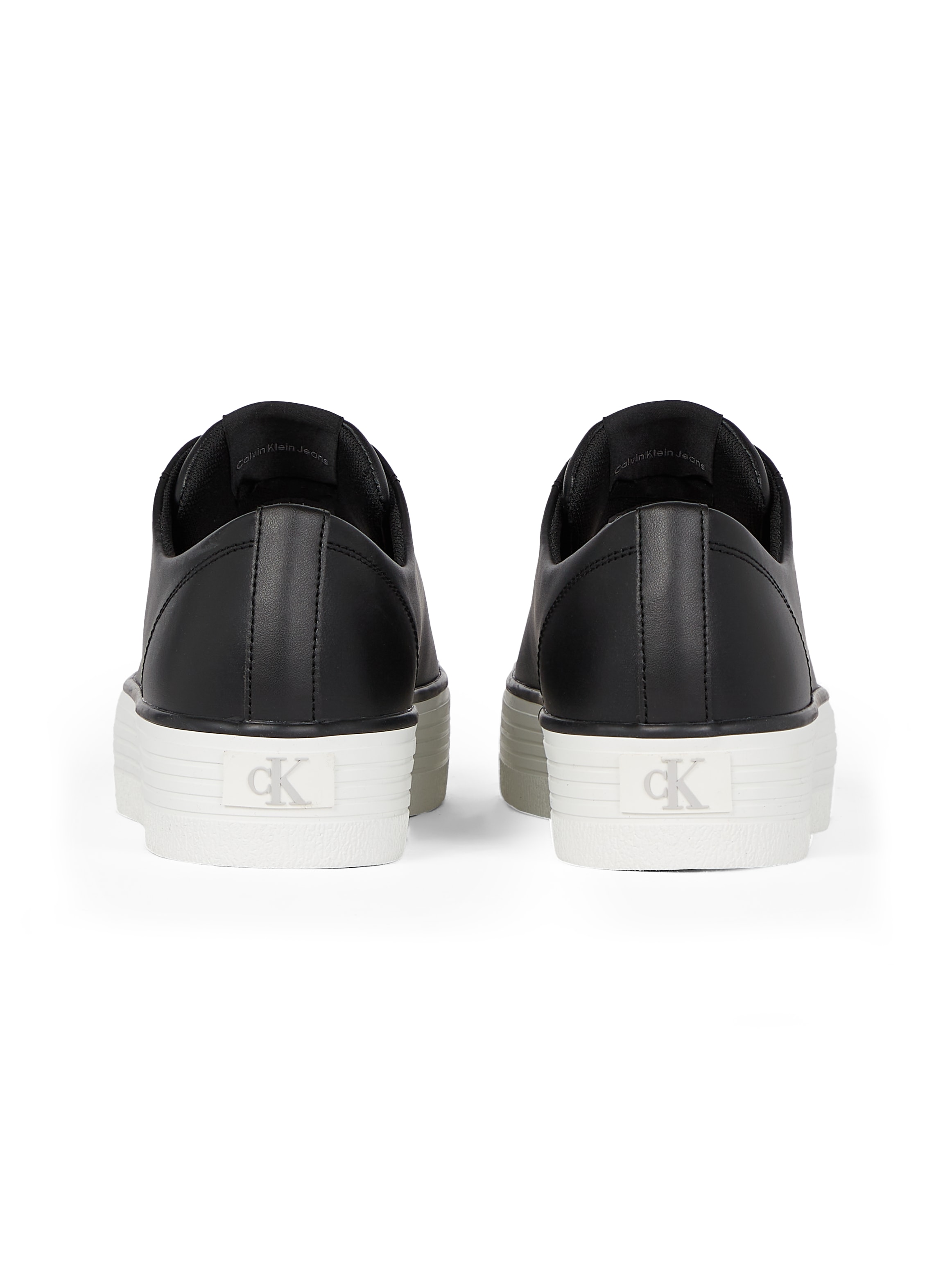 Calvin Klein Jeans Sneaker »BOLD VULC FLATF LOW LTH IN«, Halbschuh, Schnürschuh, Freizeitschuh mit CK-Logo an der Ferse
