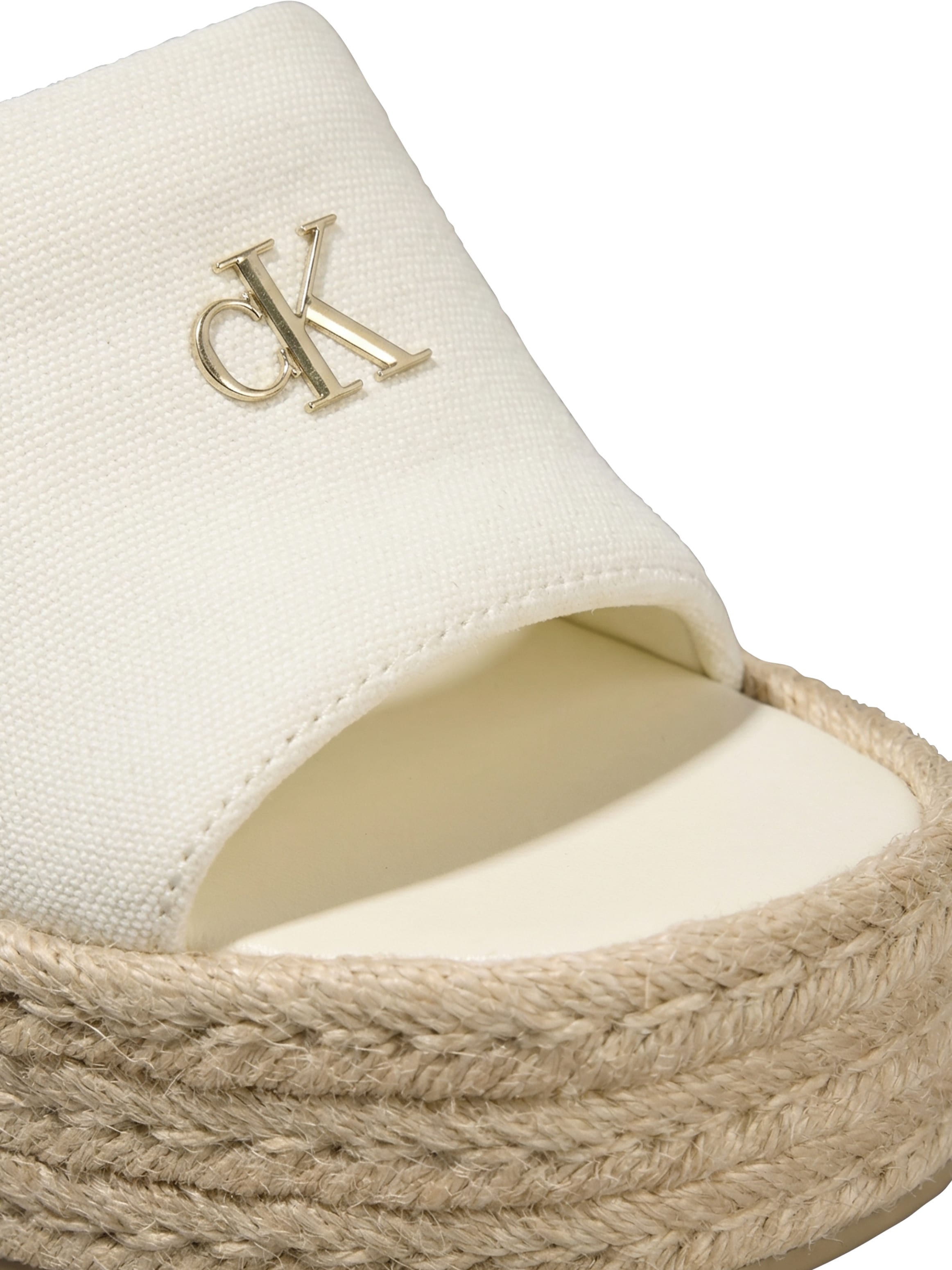 Calvin Klein Keilpantolette »WEDGE ESPAD 70 CANVAS MG«  Sommerschuh, Urlaubsschuh mit Plateau und Jutebesatz