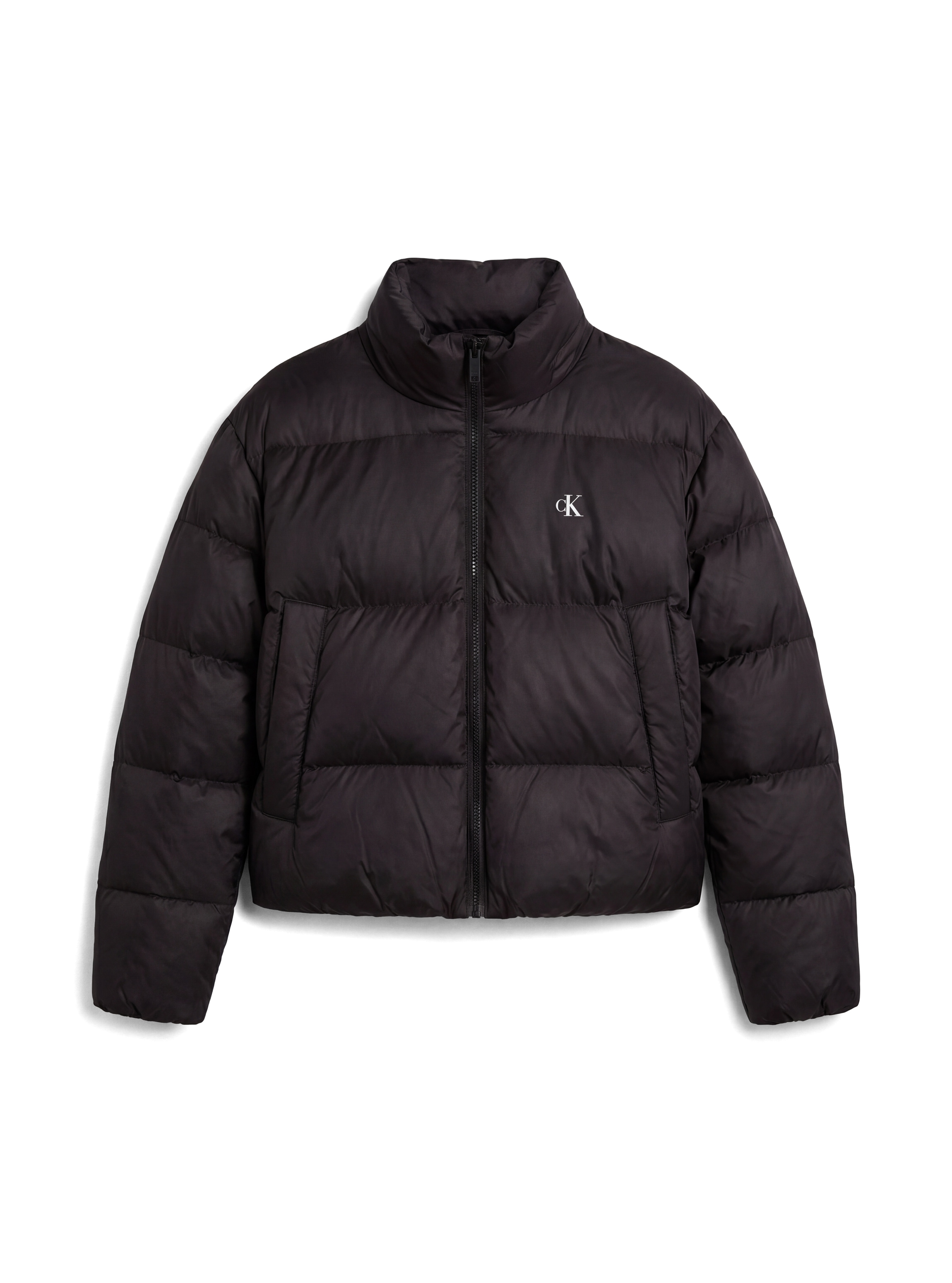 Calvin Klein Jeans Steppjacke mit Kapuze abnehmbare Kapuze, Regular Fit, kurze Form, wattiert
