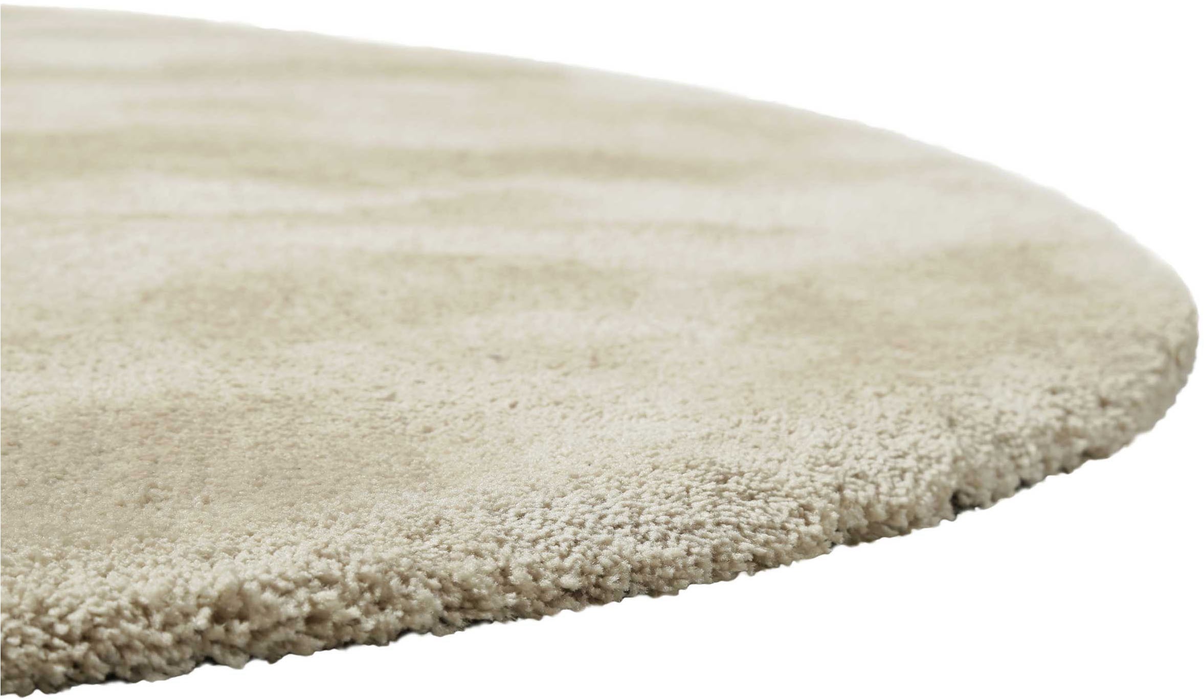 Homie Living Teppich »Pisa«, rund, 25 mm Höhe, Hochflor, Microfaser, uni, weich, Shaggy, Wohnzimmer, Schlafzimmer