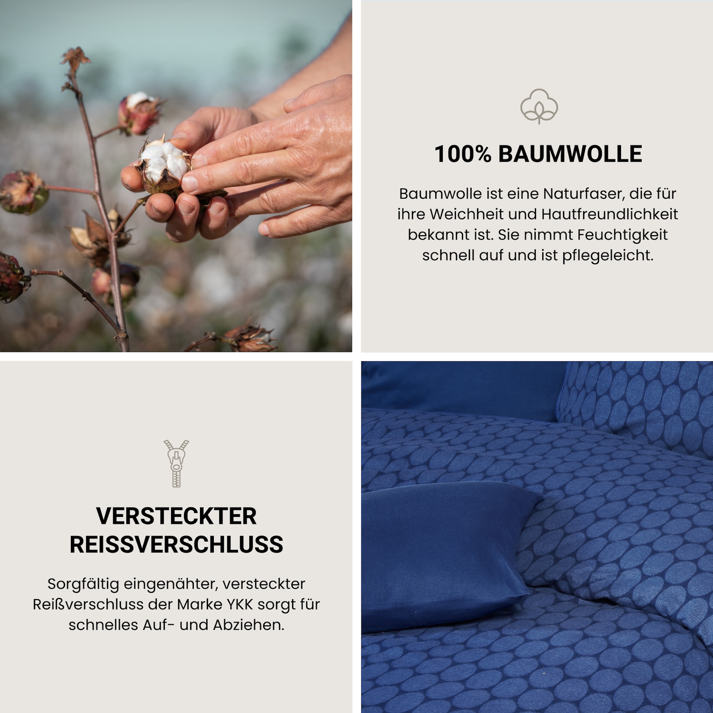 Schiesser Bettwäsche »Drops aus weichem Baumwollflanell in Ton-in-Ton Optik« 2 Stk. Made in Green