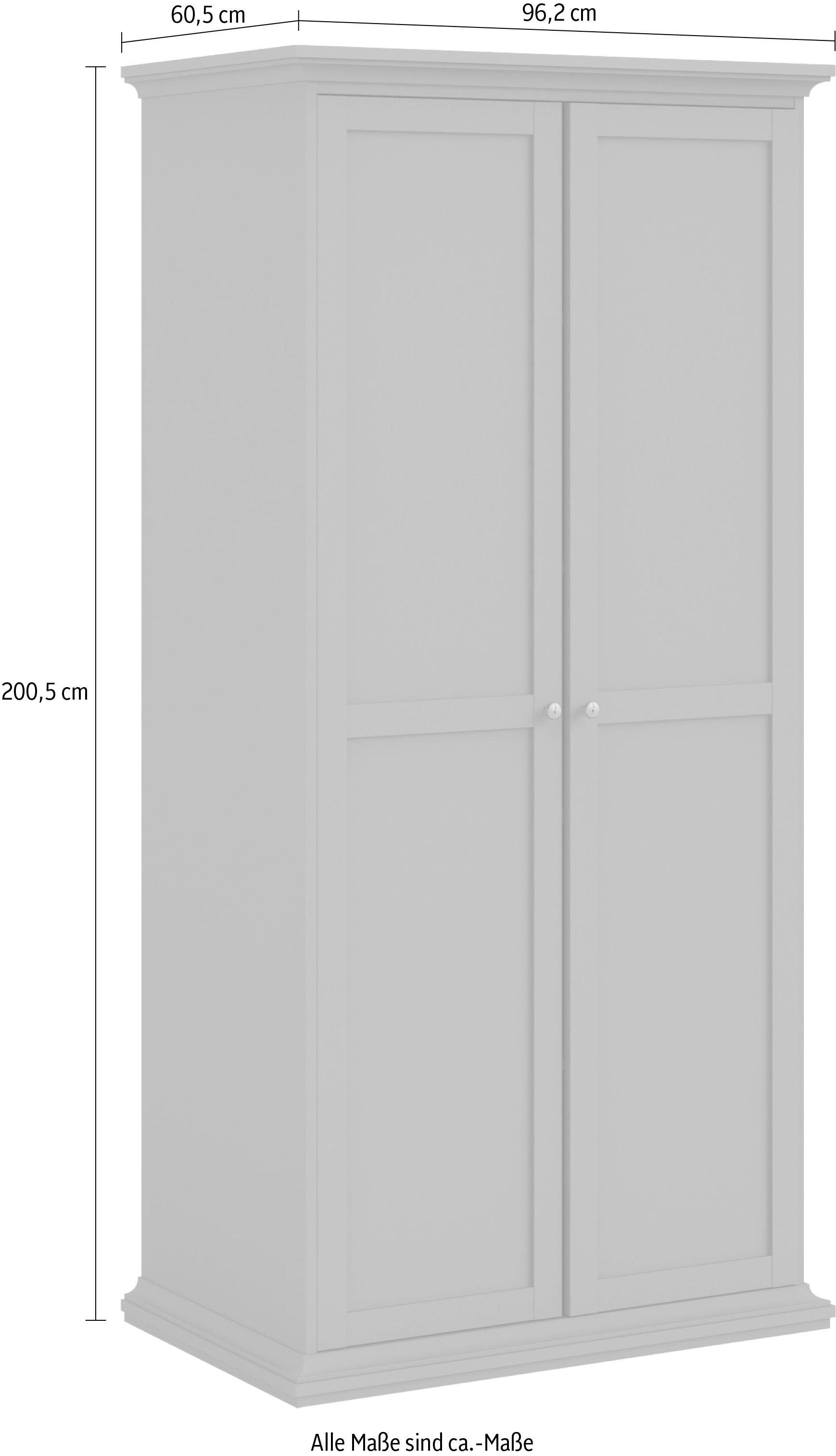 Home affaire Drehtürenschrank »Paris«, im Landhaus-Stil aus schönem Holzfurnier, Höhe 200,5 cm (4 türig)