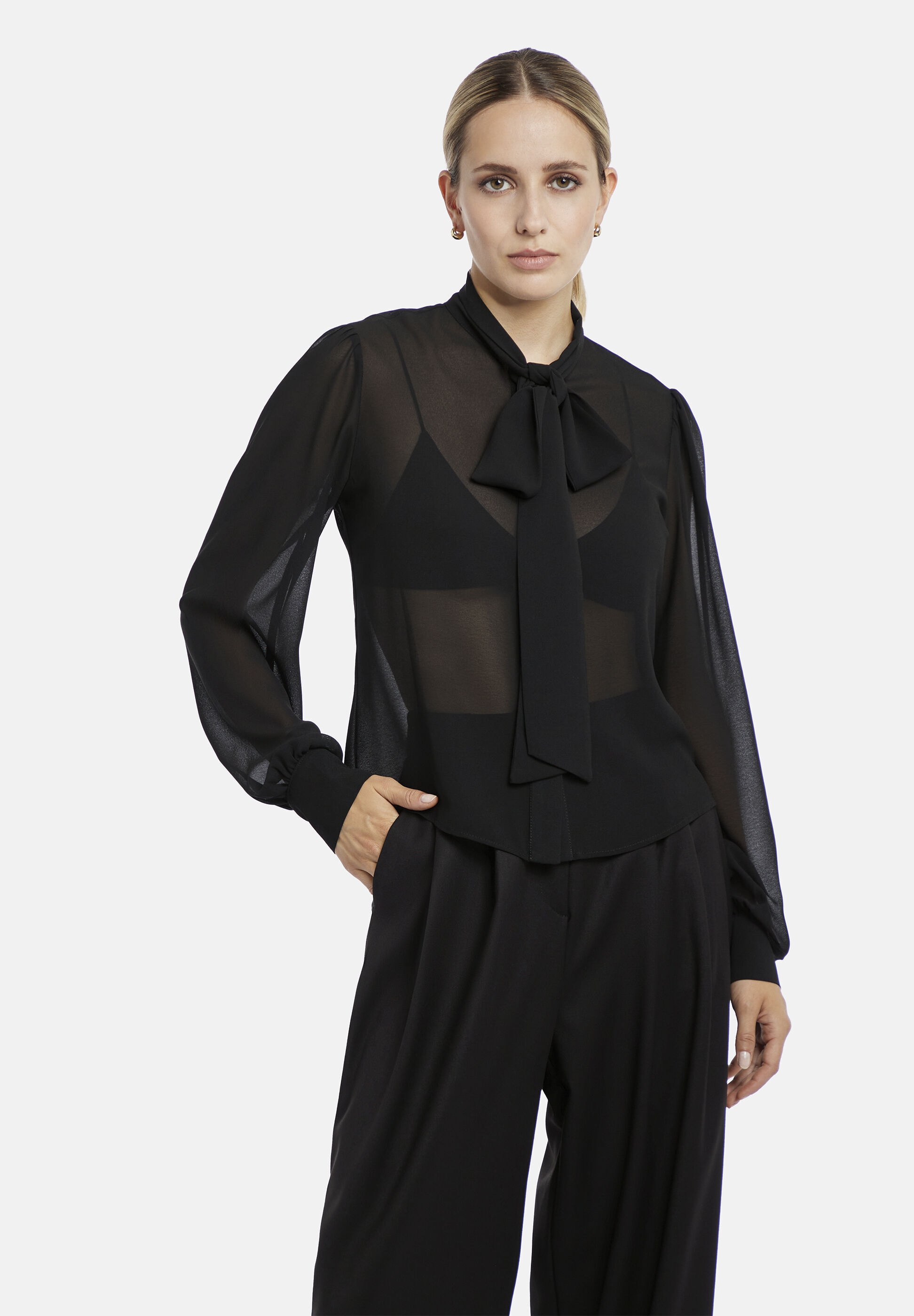 Nicowa Schlupfbluse »Elawi« Chiffonbluse mit Schleifenbindung