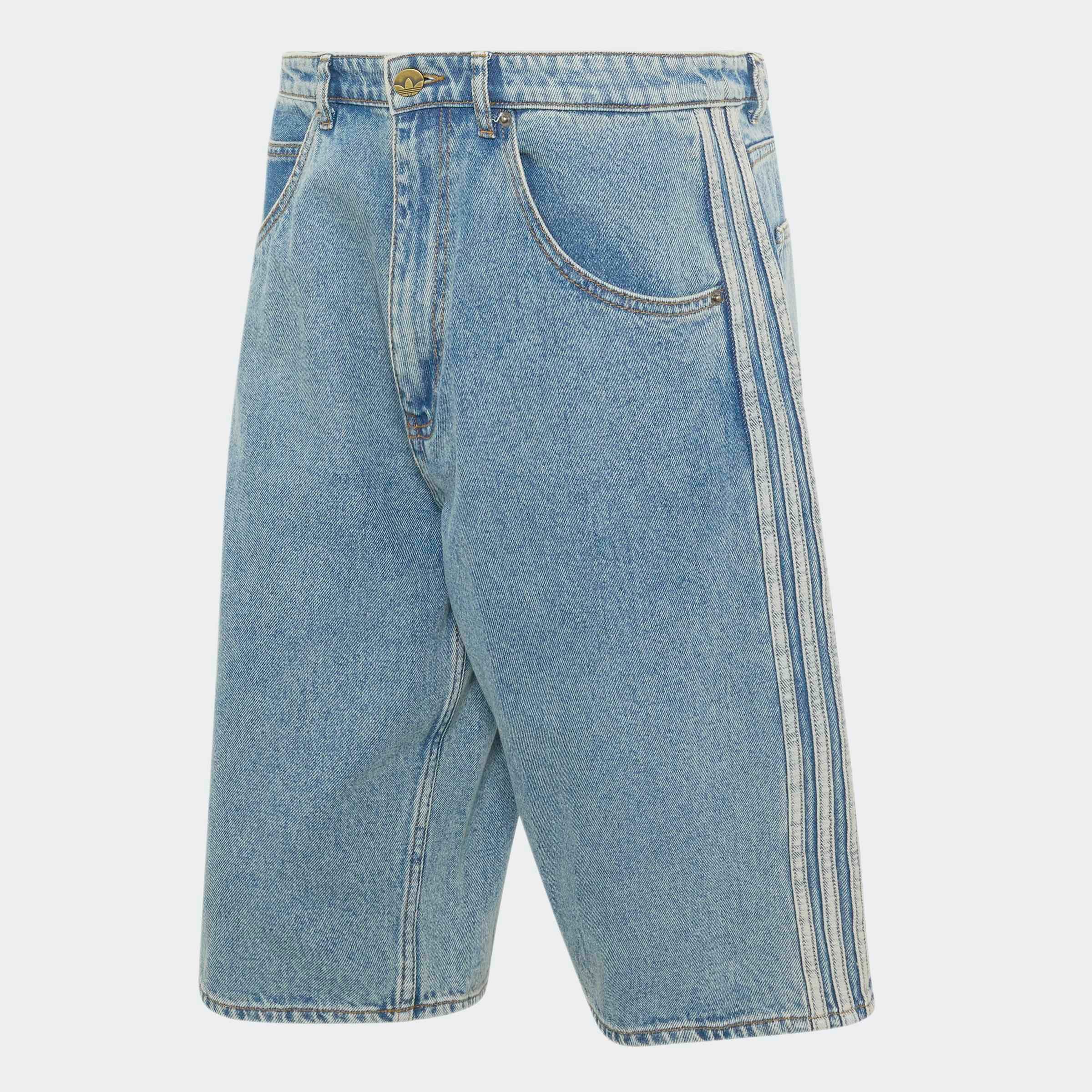 adidas Originals Shorts »FIREBIRD ADICOLOR DENIM-JORTS MITTELHOHER BUND BEIN GERADE GESCHNITTEN«
