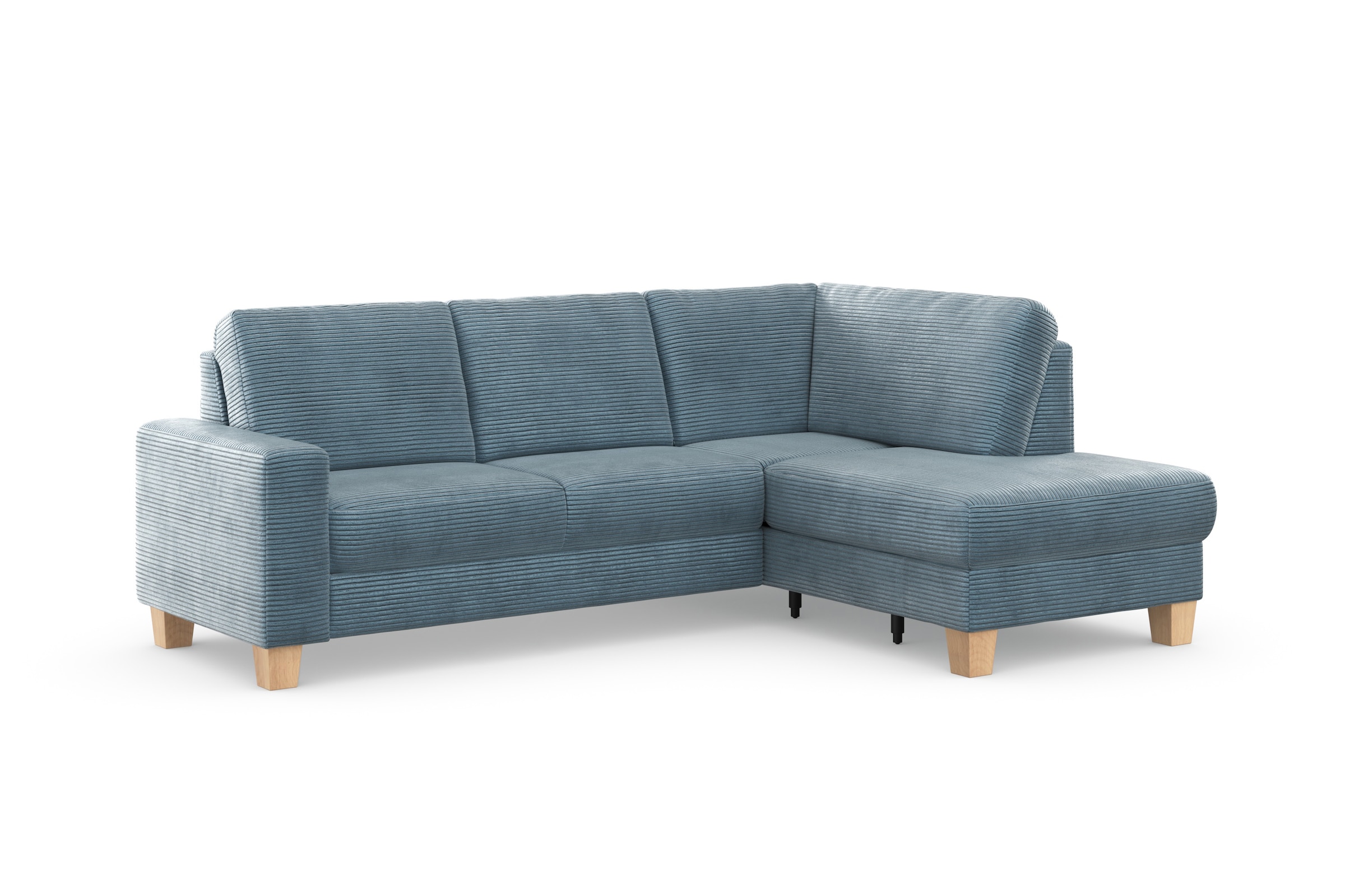 Home affaire Ecksofa »Summer L-Form«, mit Ottomane, wahlweise mit Bettfunktion und Bettkasten, Cord-Bezug
