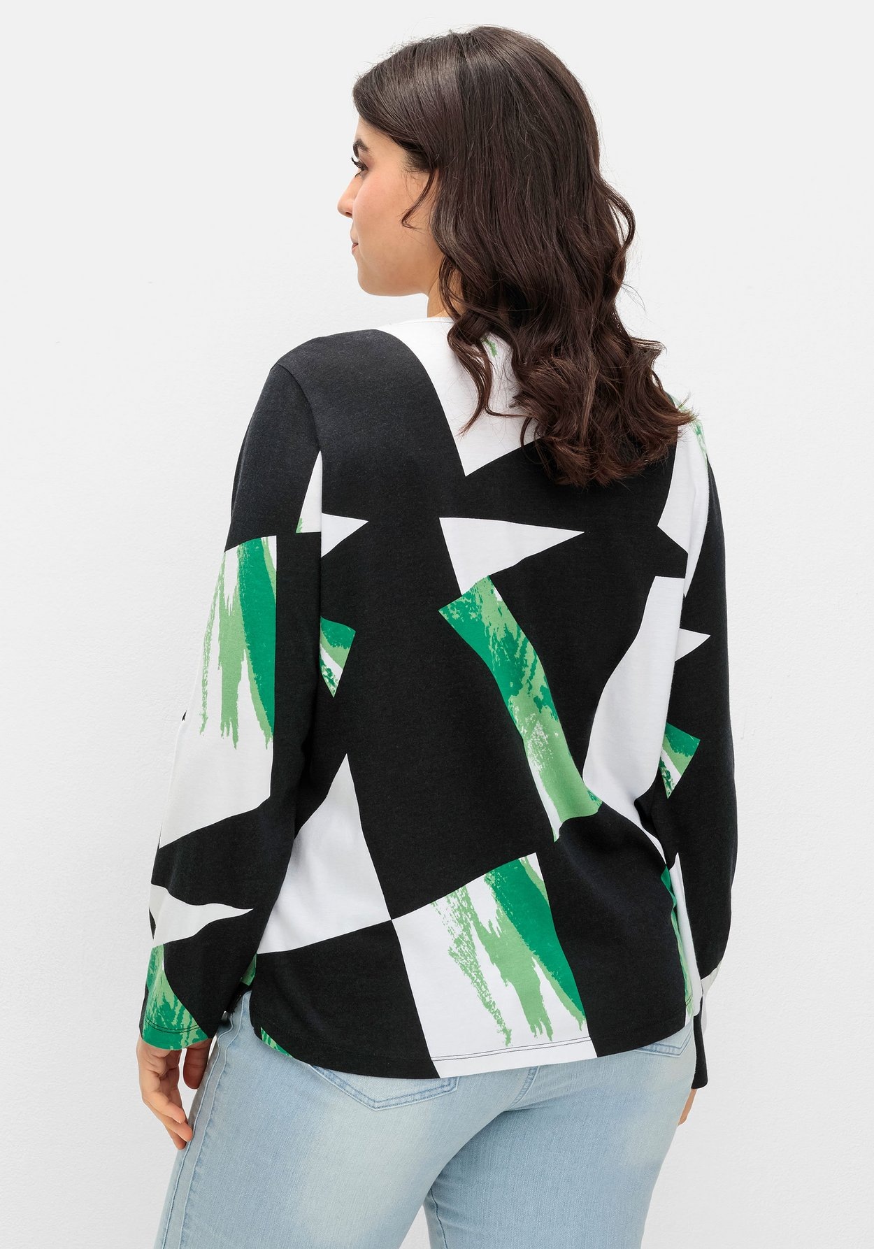 Sheego Langarmshirt »Langarmshirt mit Reißverschluss am Ausschnitt«