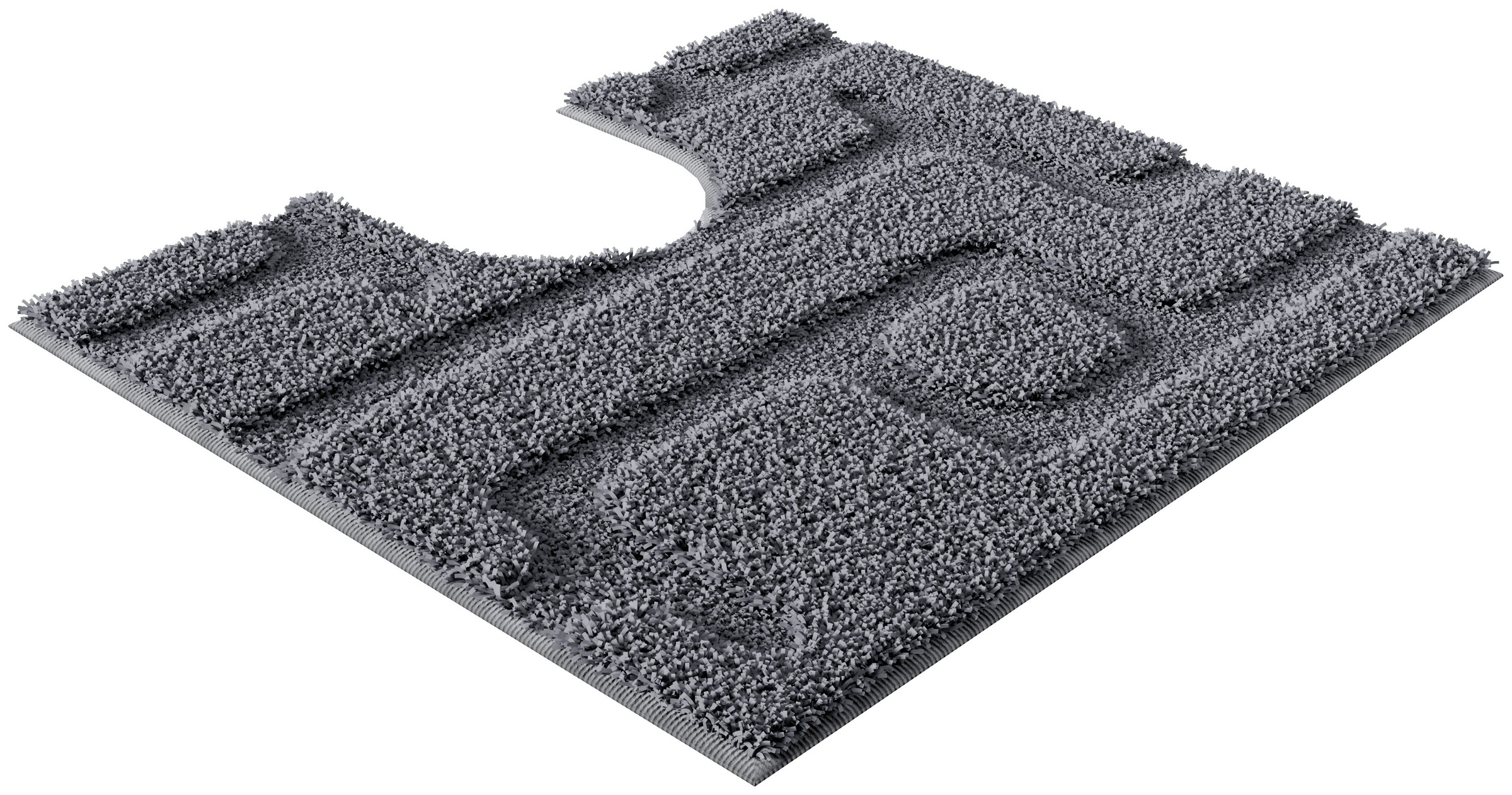 Grund Badematte »Riana, Badvorleger, Badezimmer Teppich, sehr weich« Höhe 20 mm rutschhemmend beschichtet schnell trocknend Modernes Design mit Linien in Hoch-Tief-Struktur, Made in Europe