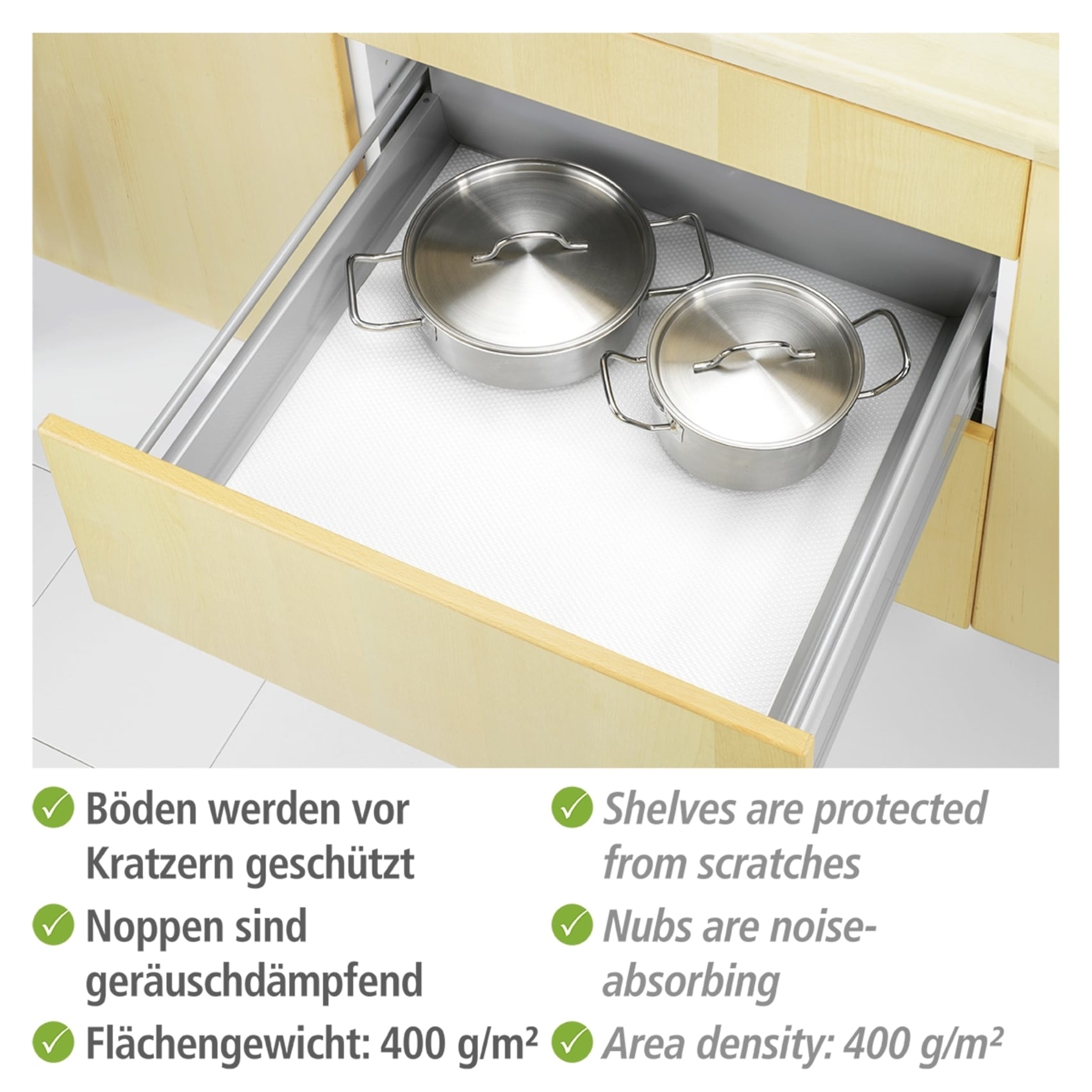 WENKO Schubladenmatte »Modell weiß« Set, 3 Stk. tlg.