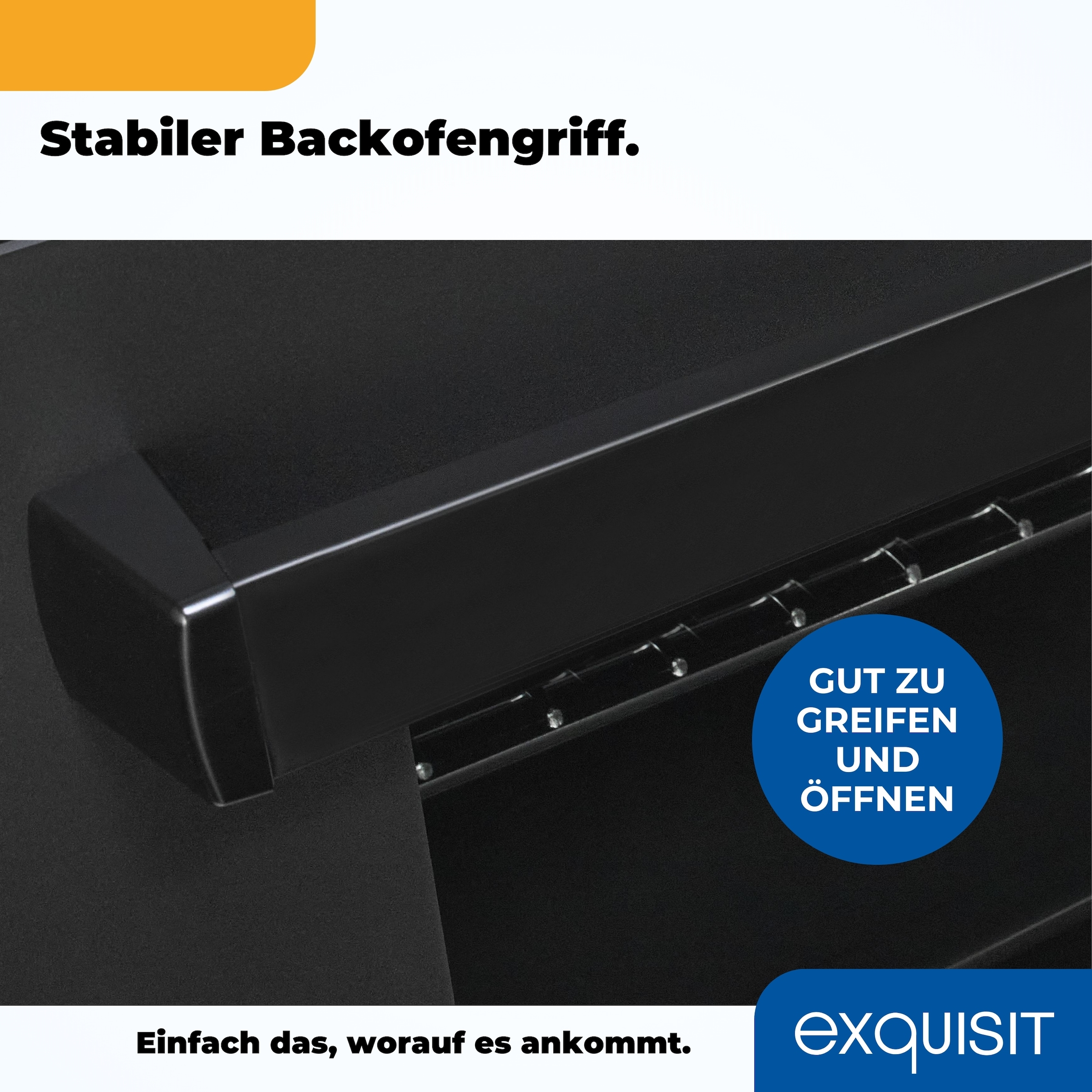 exquisit Einbaubackofen »EBE367-H-120 mattschwarz« Heißluft & dreifach verglaste Tür – Wärme bleibt sicher im Ofen!