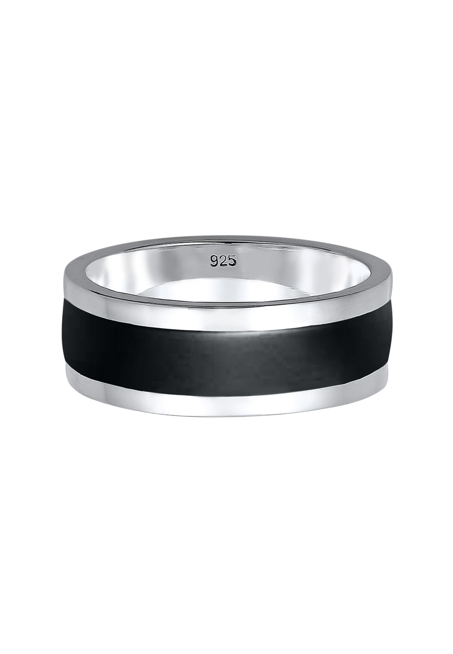 Kuzzoi Fingerring »Ring Herren Bandring Emaille Casual 925 Silber«